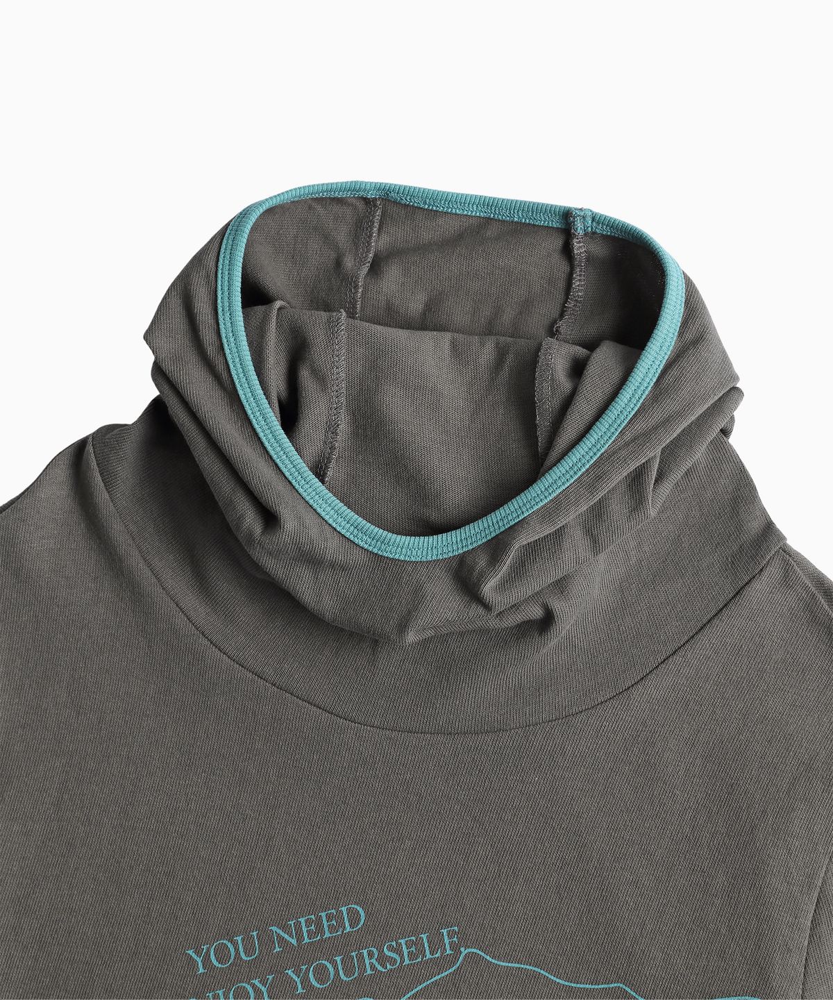 미나수(MENASOO) MNS Track Binding High Neck Hoodie_Gray