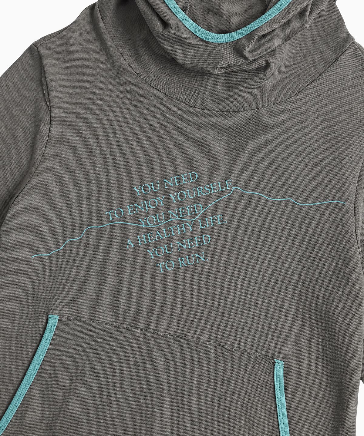 미나수(MENASOO) MNS Track Binding High Neck Hoodie_Gray