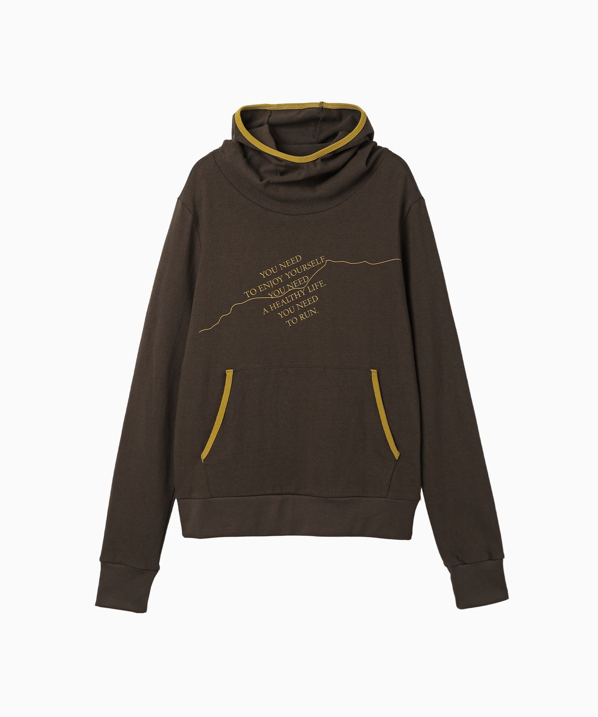 미나수(MENASOO) MNS Track Binding High Neck Hoodie_Brown