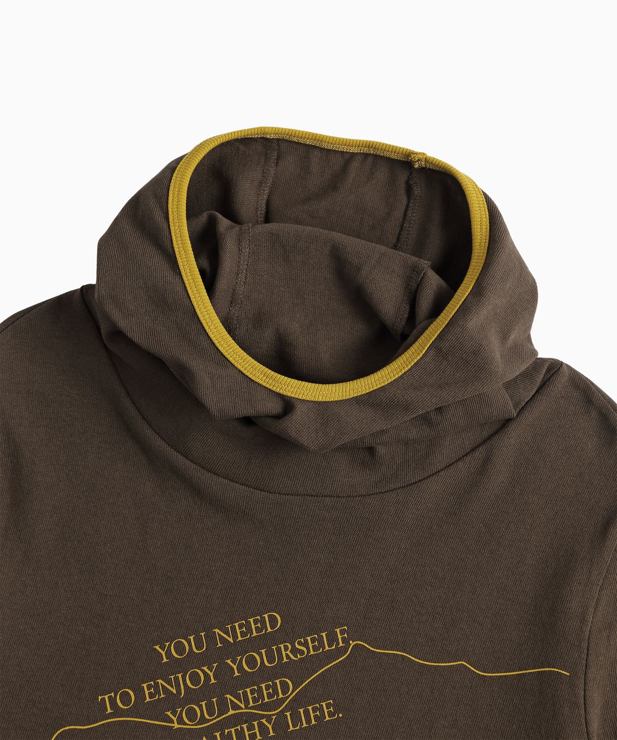 미나수(MENASOO) MNS Track Binding High Neck Hoodie_Brown