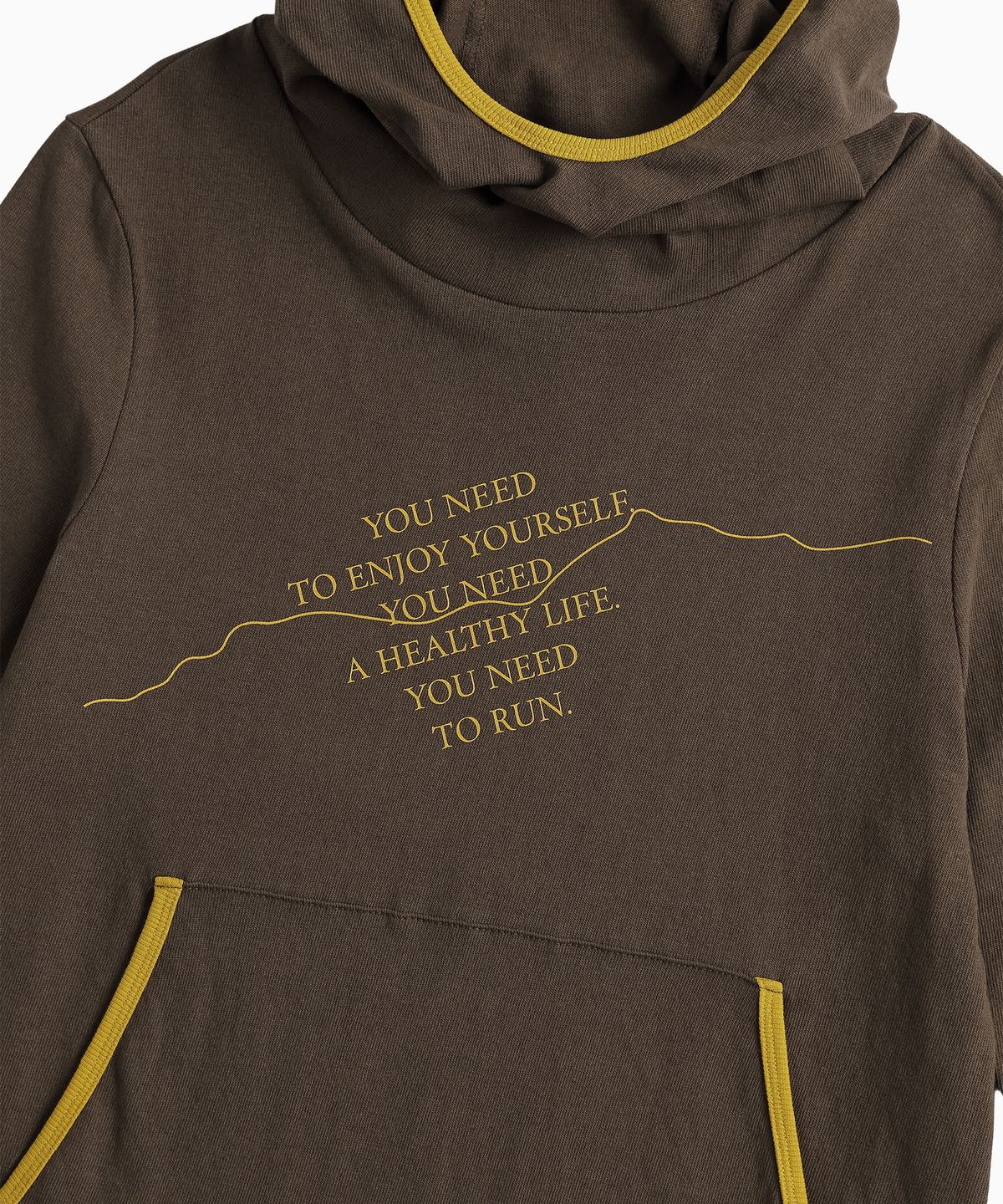 미나수(MENASOO) MNS Track Binding High Neck Hoodie_Brown