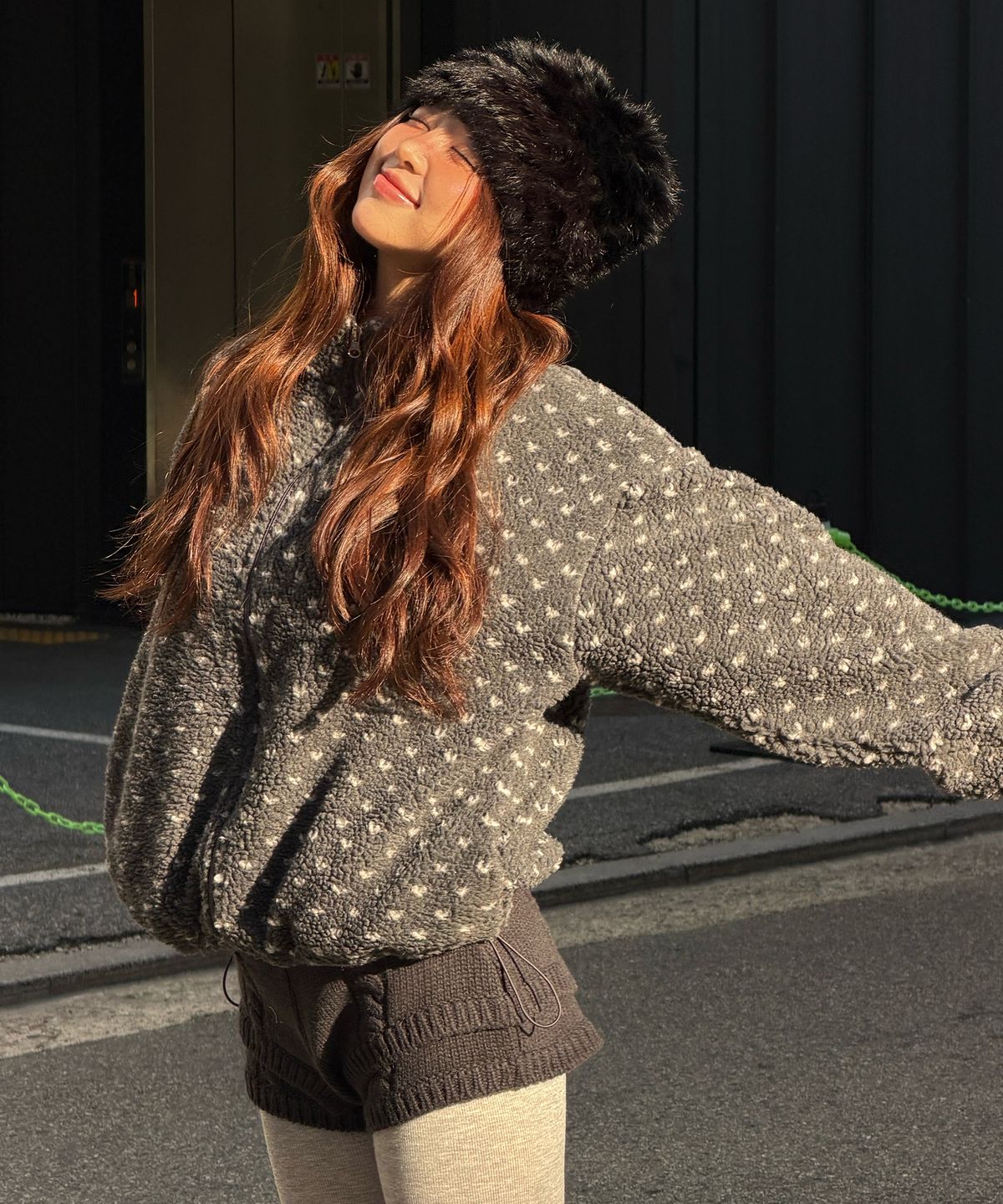 디어스토커(DEARSTALKER) STELLA FLEECE JACKET - DOT CHARCOAL