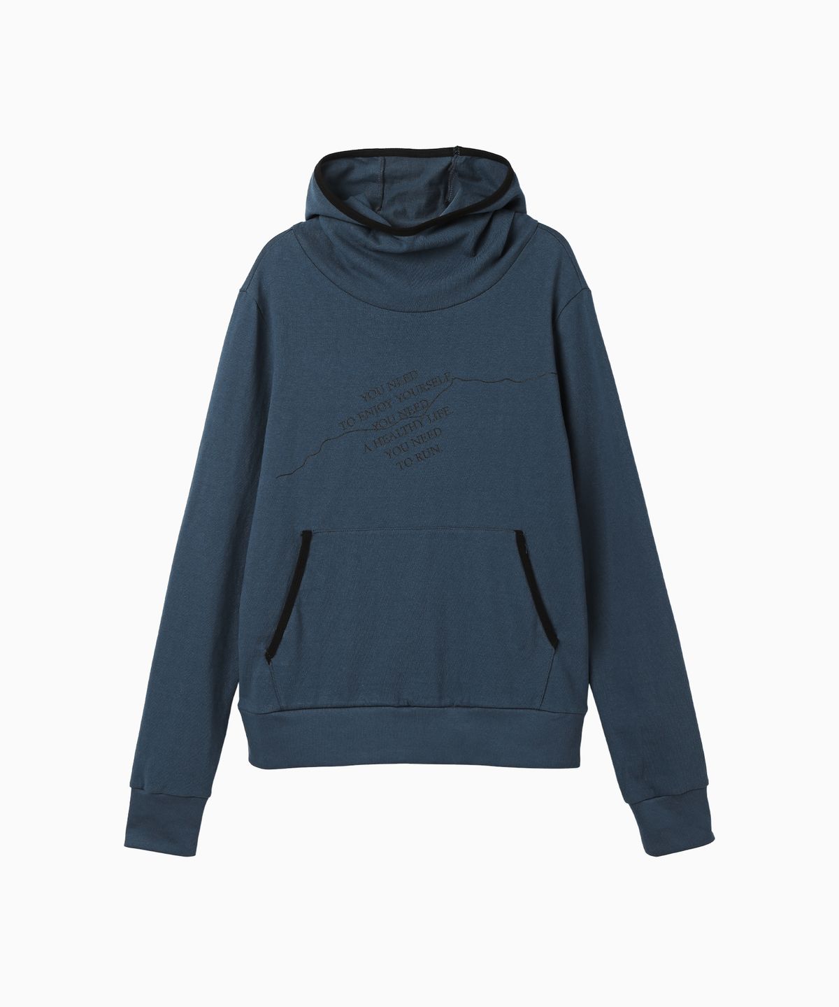 미나수(MENASOO) MNS Track Binding High Neck Hoodie_Deep Blue