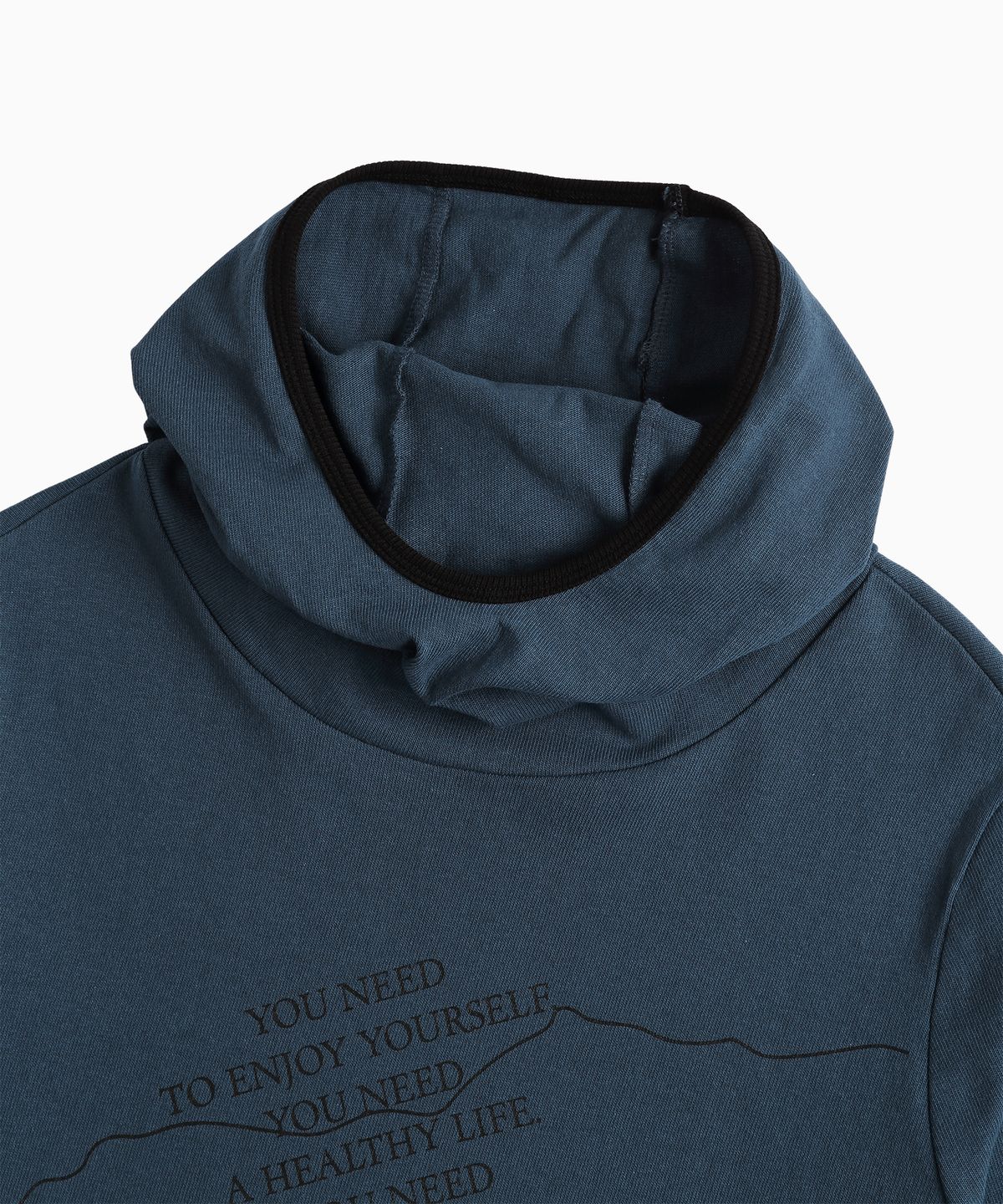 미나수(MENASOO) MNS Track Binding High Neck Hoodie_Deep Blue