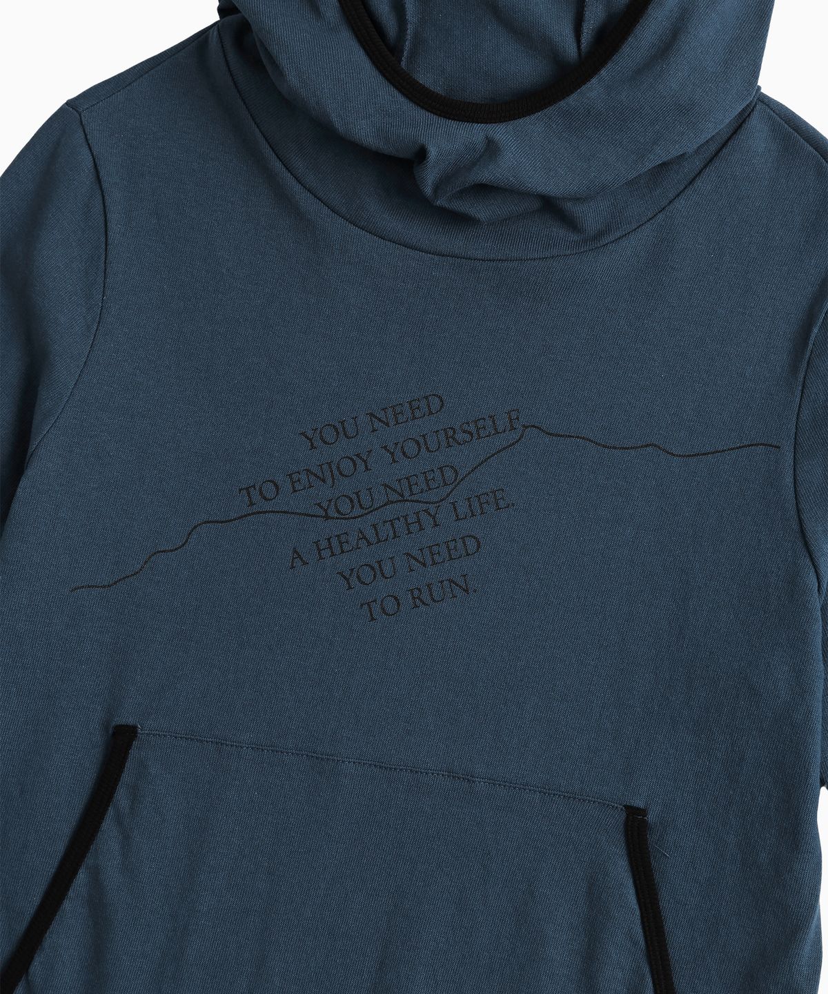 미나수(MENASOO) MNS Track Binding High Neck Hoodie_Deep Blue