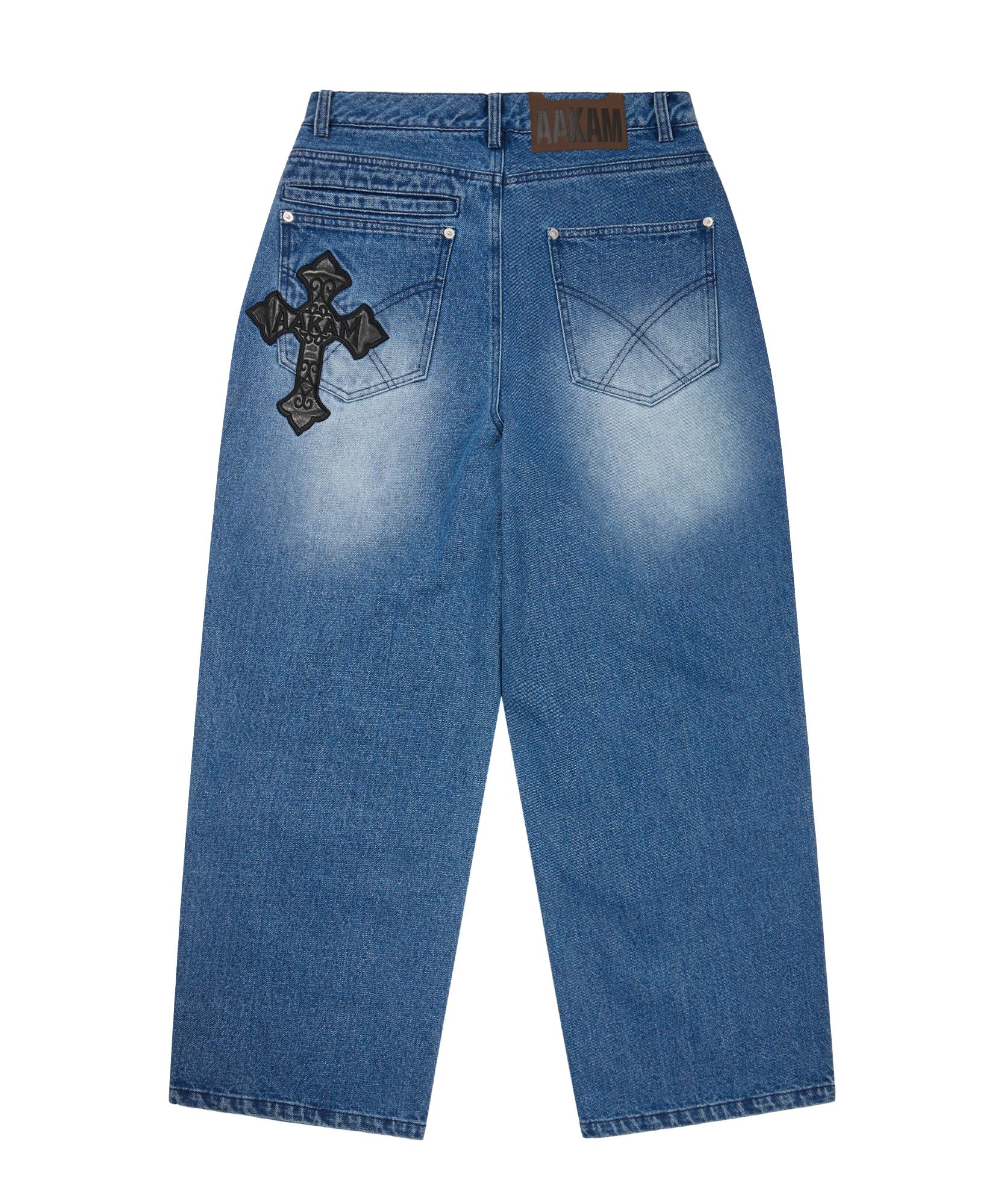MUSINSA | AAKAM AKM CROS2 Denim Pants (Blue)