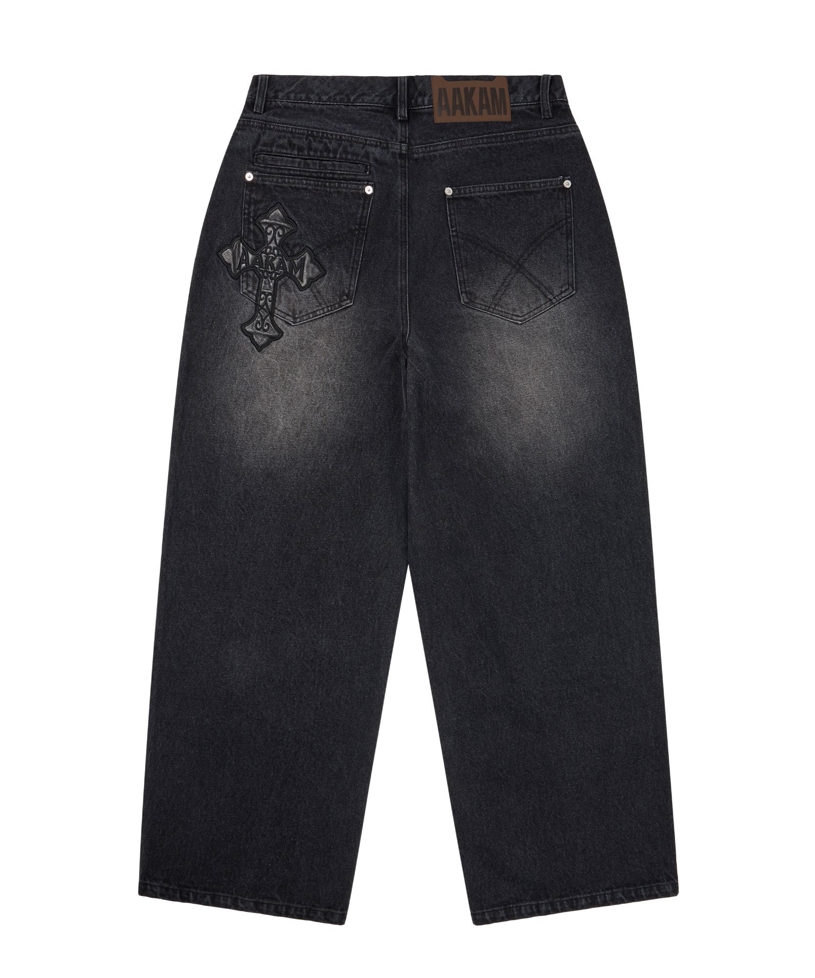 MUSINSA | AAKAM AKM CROS2 Denim Pants (Black)