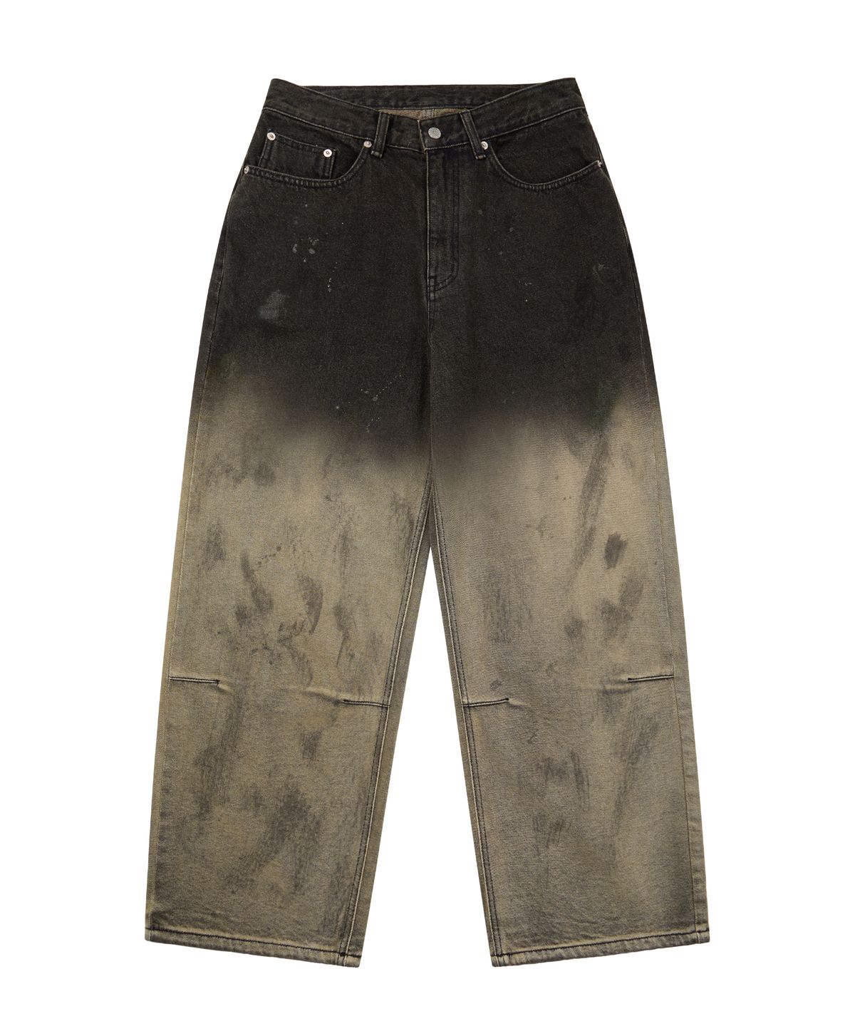 아캄(AAKAM) Dirty Gradation Denim Pants (Black)