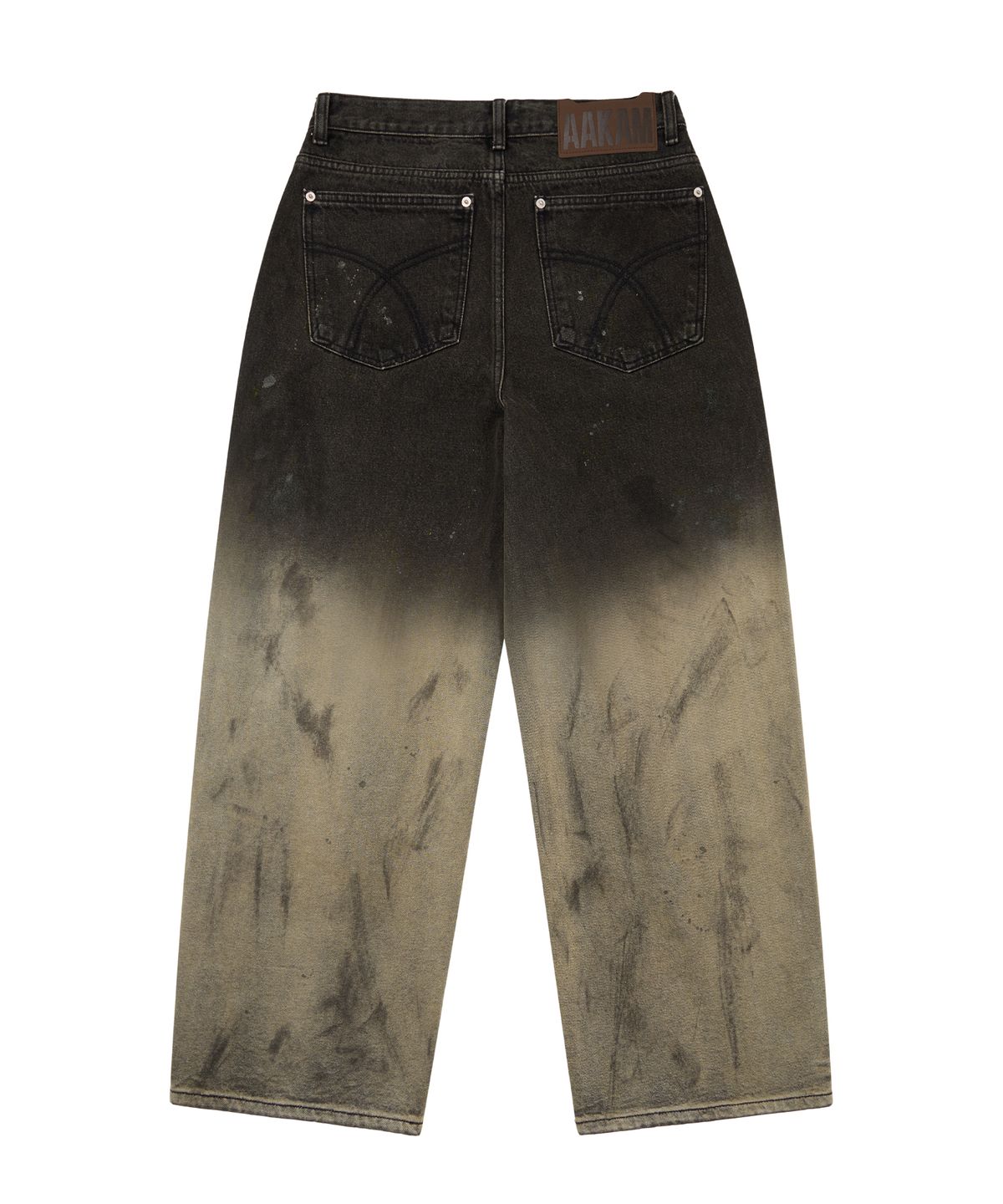 아캄(AAKAM) Dirty Gradation Denim Pants (Black)