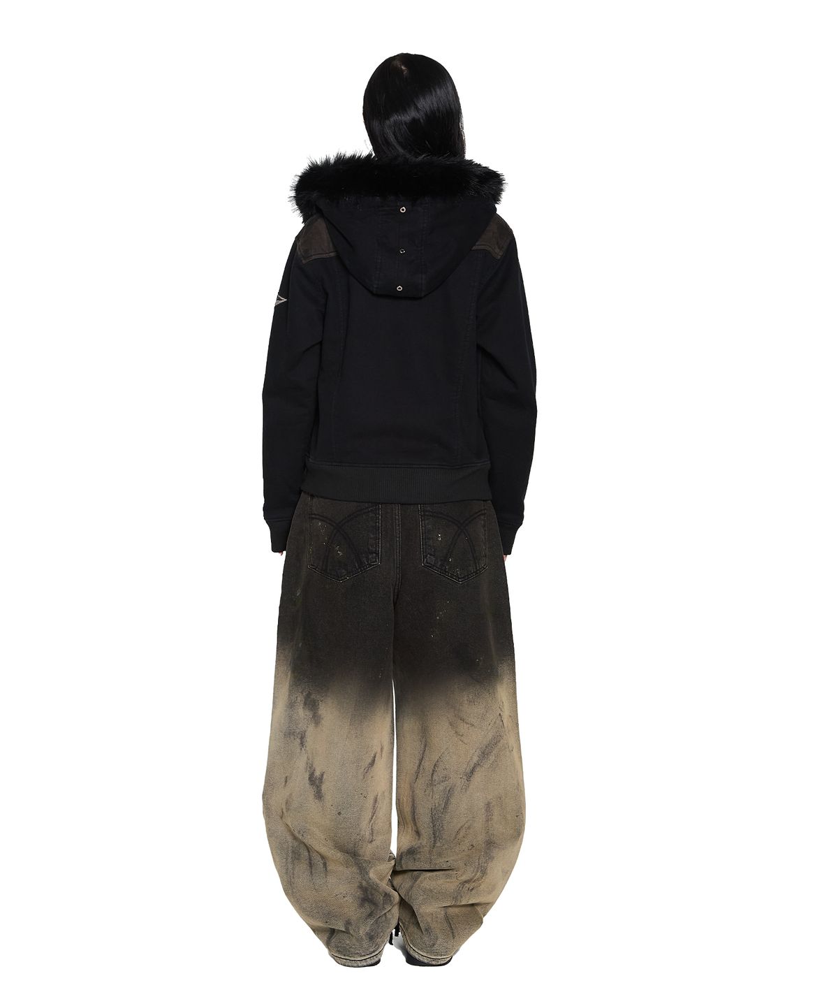 아캄(AAKAM) Dirty Gradation Denim Pants (Black)