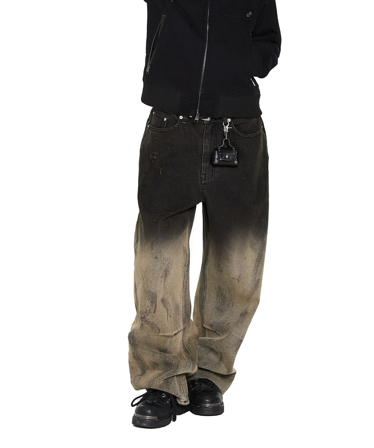 아캄(AAKAM) Dirty Gradation Denim Pants (Black)
