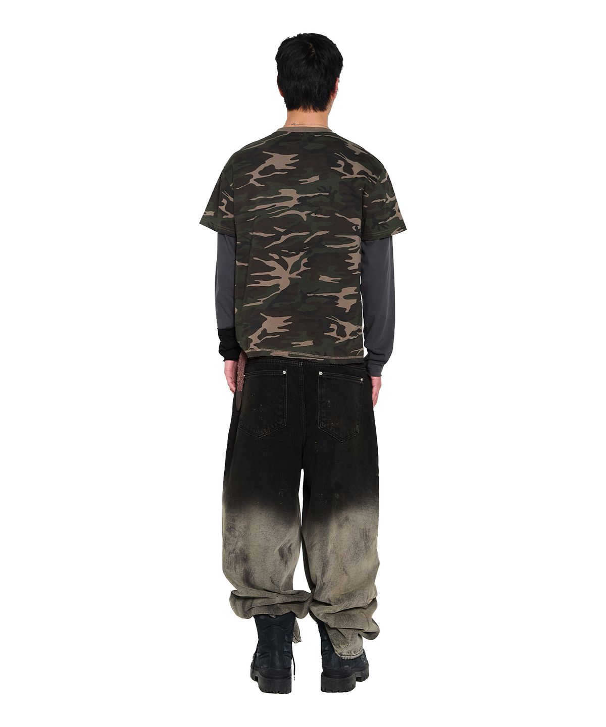 아캄(AAKAM) Dirty Gradation Denim Pants (Black)