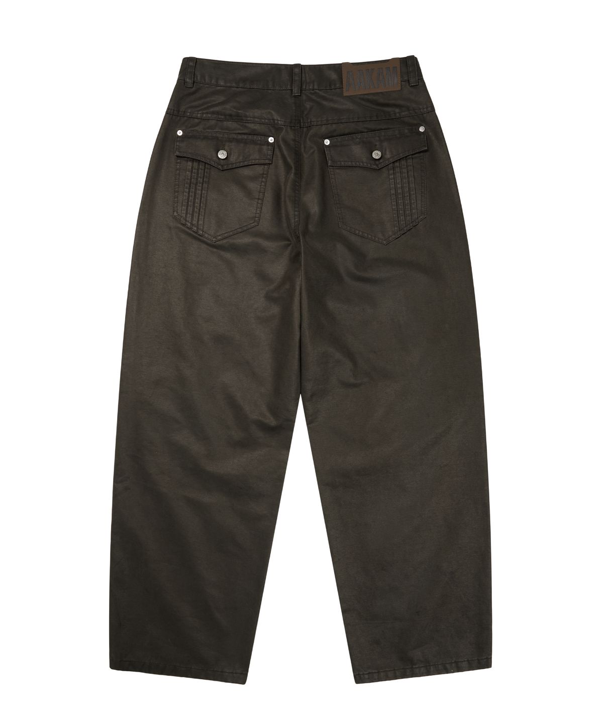아캄(AAKAM) Knee Panel Washed Leather Pants (Black)