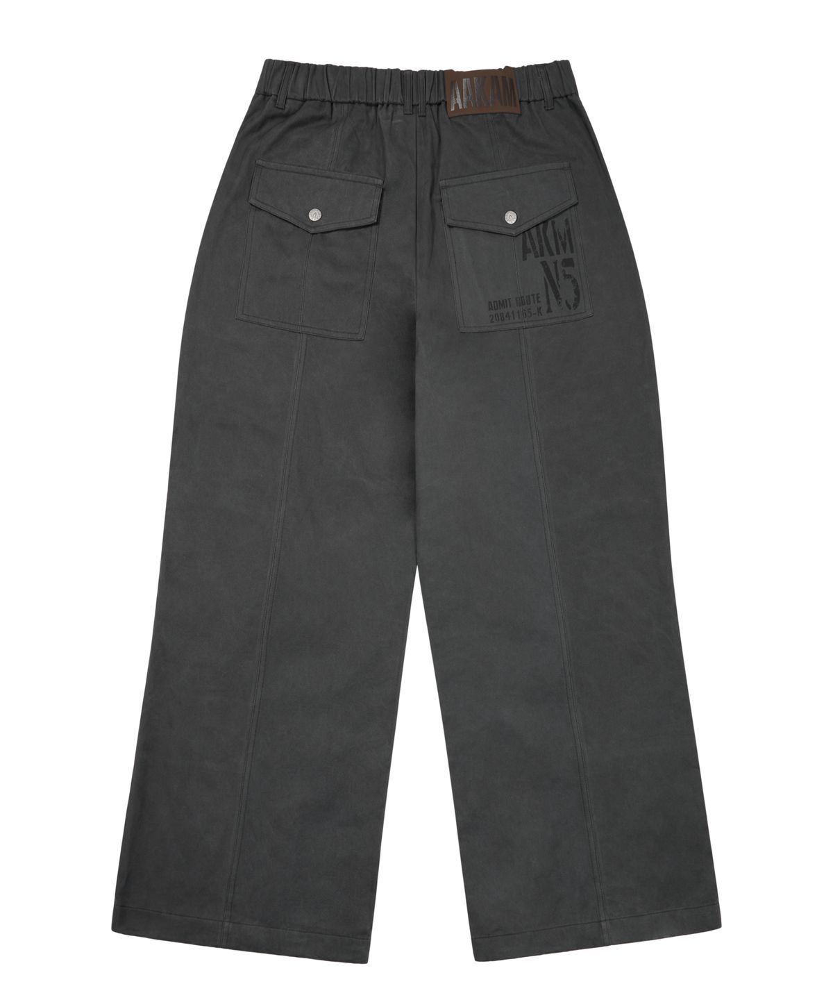아캄(AAKAM) Knee Pin-Tuck Side Button Pants (Dark Gray)