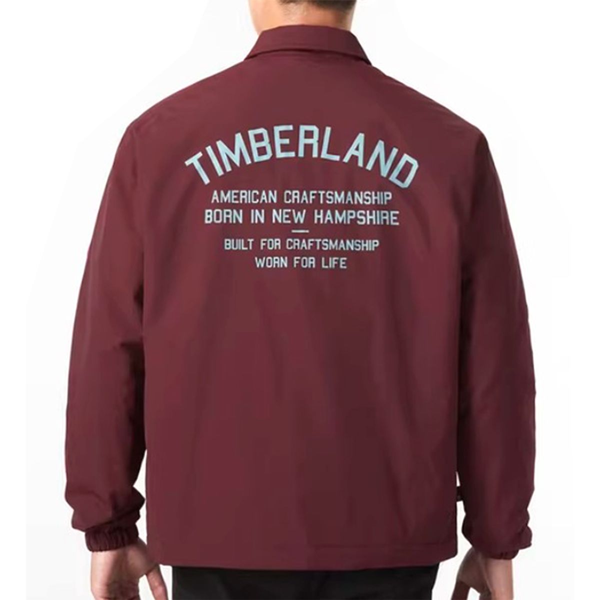 팀버랜드(TIMBERLAND) 남성 로고플레이 코치 자켓 버건디_TB0A6JZDI301