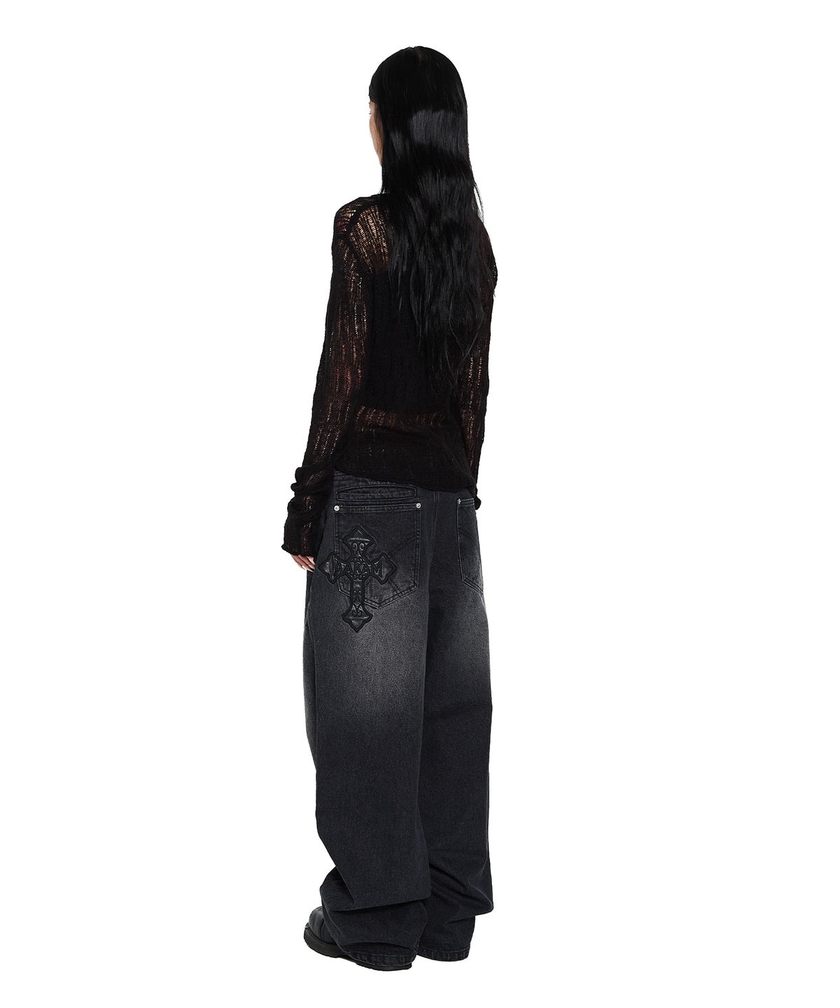 아캄(AAKAM) See-Through Knitted Long Sleeve (Black)