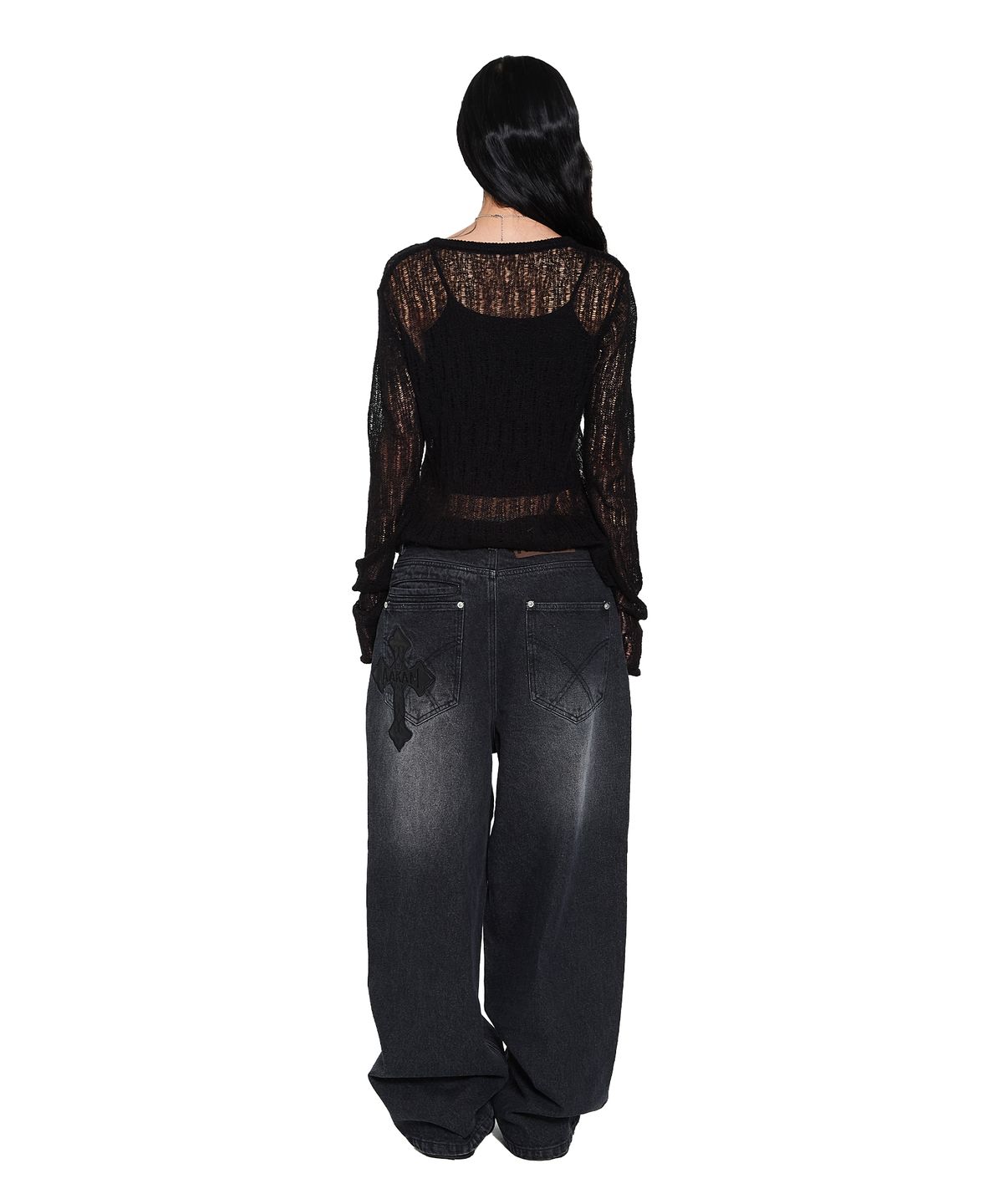 아캄(AAKAM) See-Through Knitted Long Sleeve (Black)