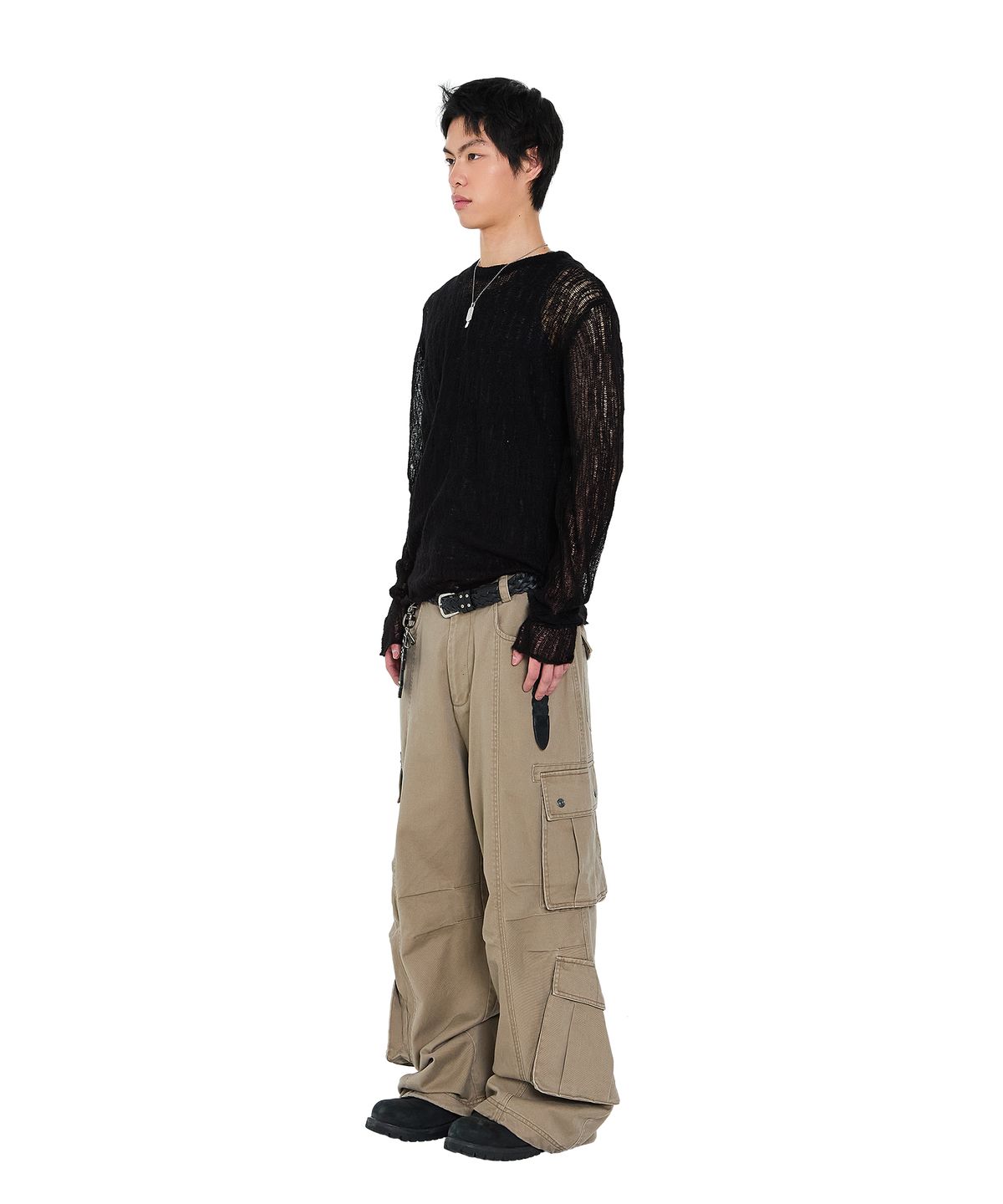 아캄(AAKAM) See-Through Knitted Long Sleeve (Black)