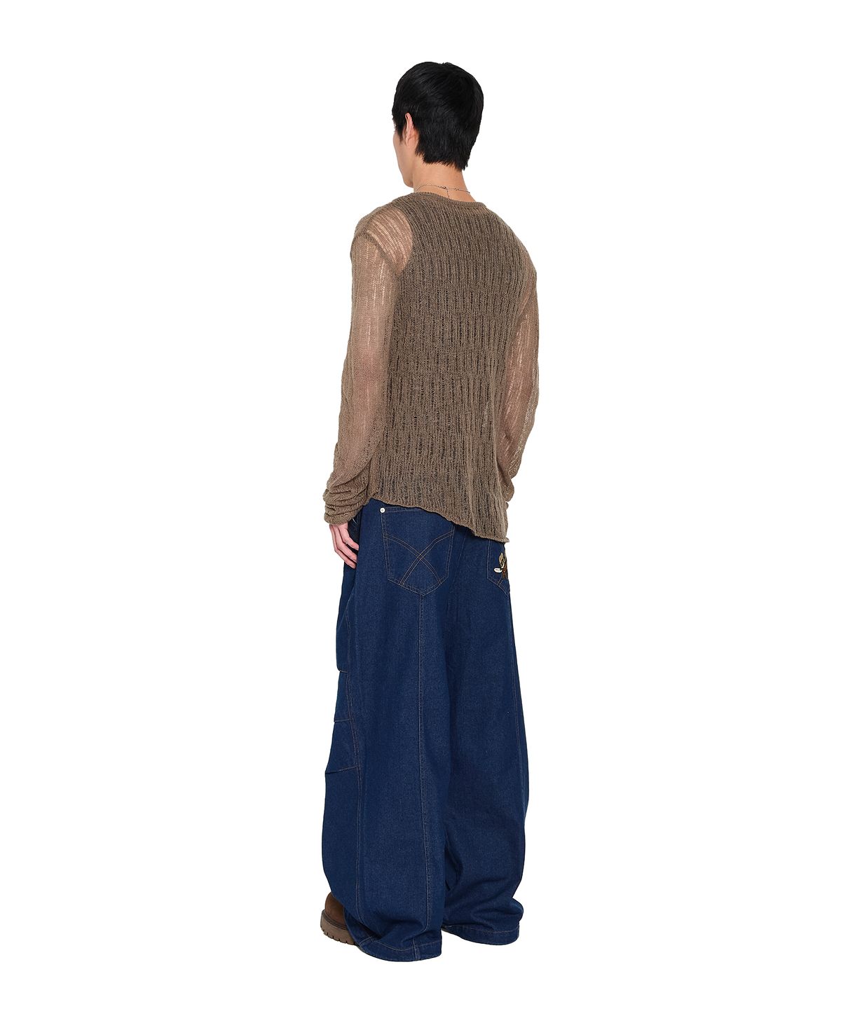 아캄(AAKAM) See-Through Knitted Long Sleeve (Beige)