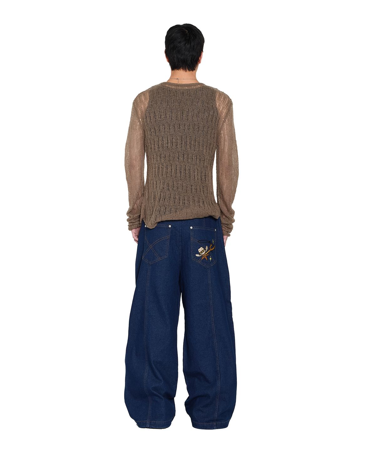 아캄(AAKAM) See-Through Knitted Long Sleeve (Beige)