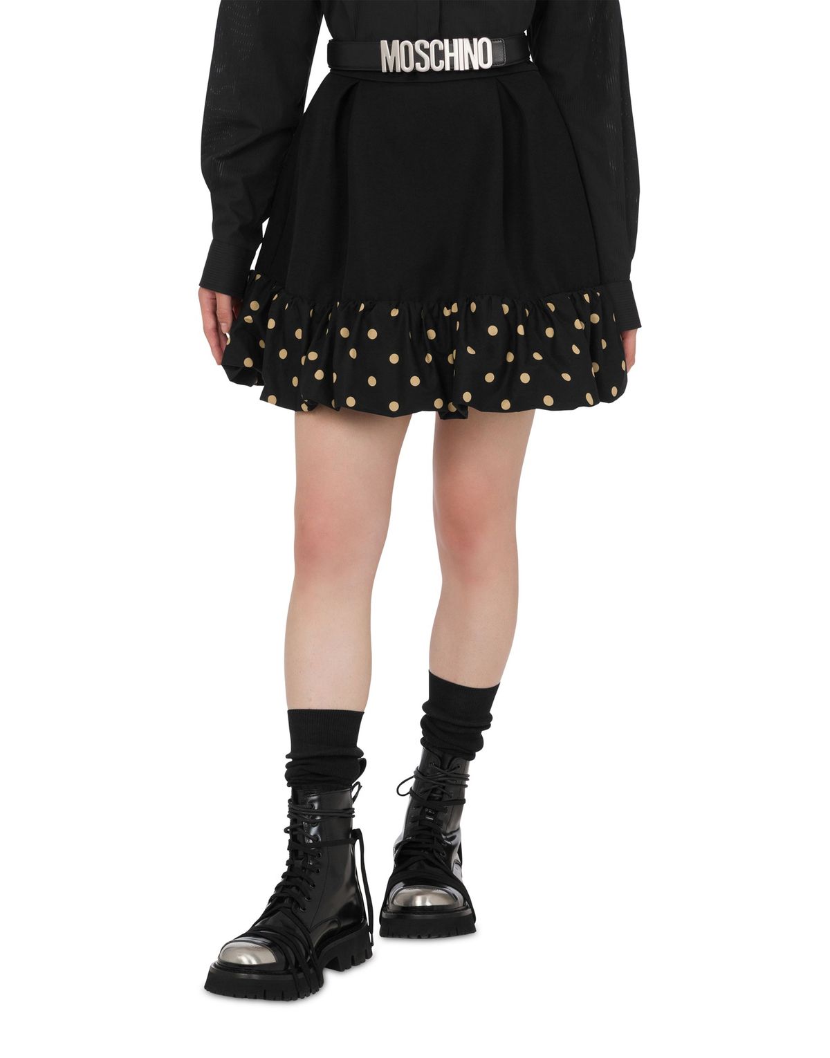 모스키노(MOSCHINO) 폴카 도트 혼방 미니스커트