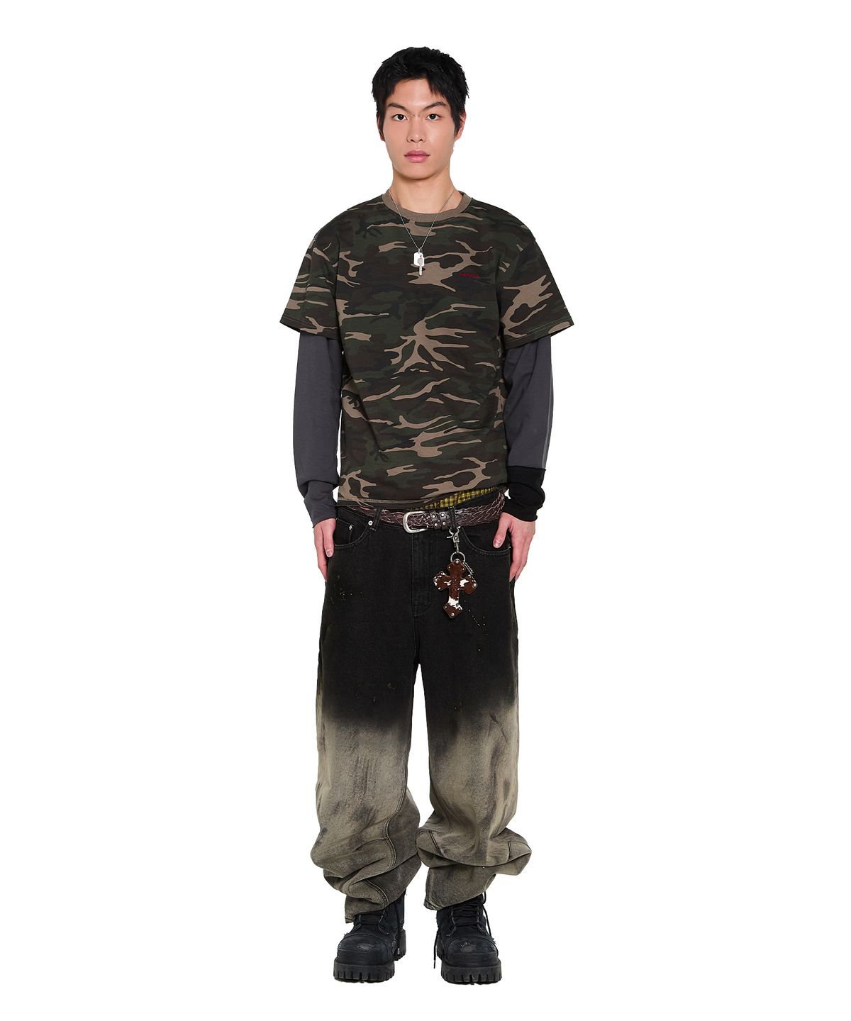 아캄(AAKAM) Camouflage layered Long Sleeve (Khaki)