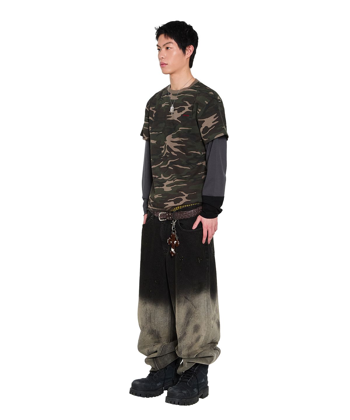 아캄(AAKAM) Camouflage layered Long Sleeve (Khaki)