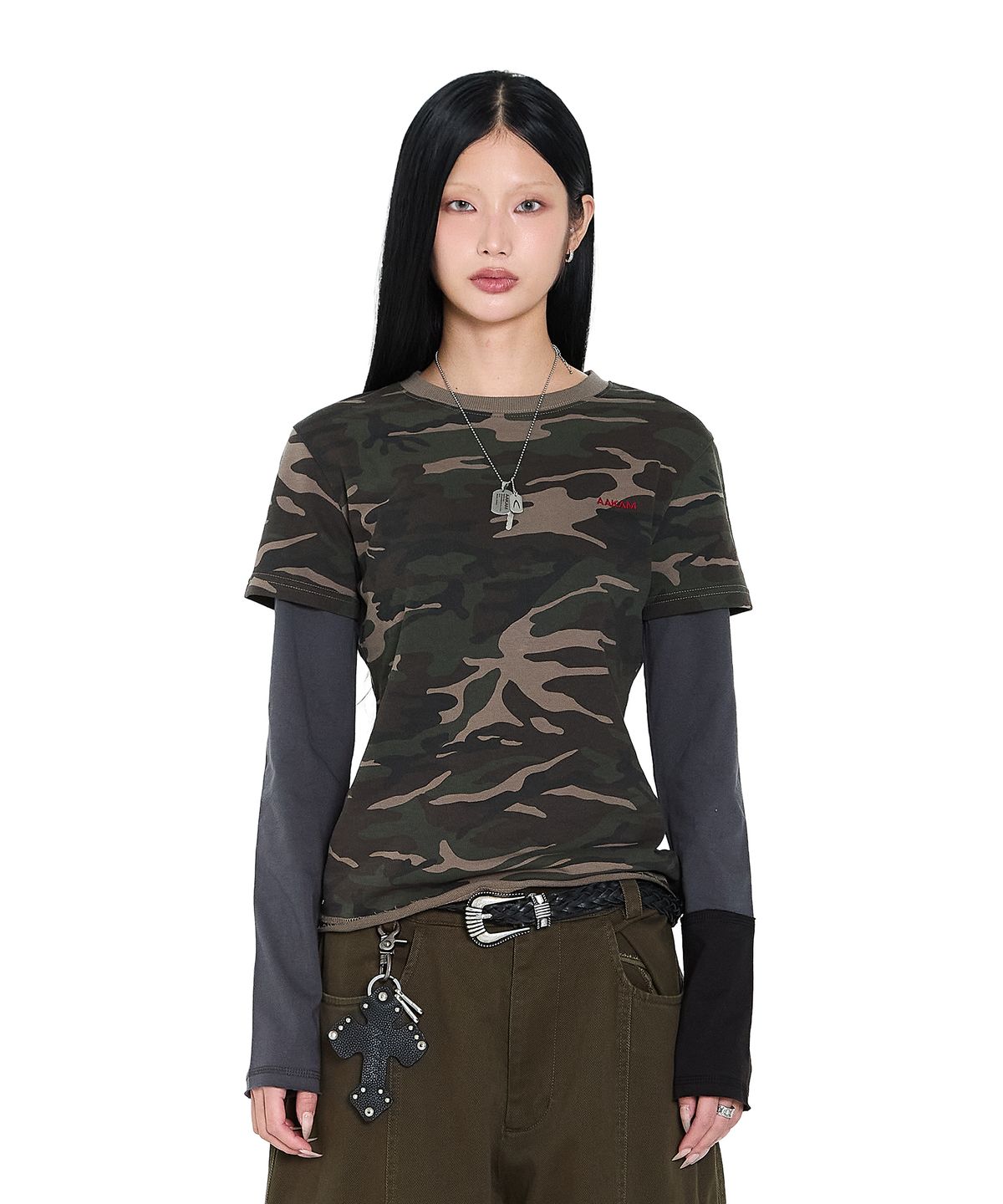 아캄(AAKAM) Camouflage layered Long Sleeve (Khaki)