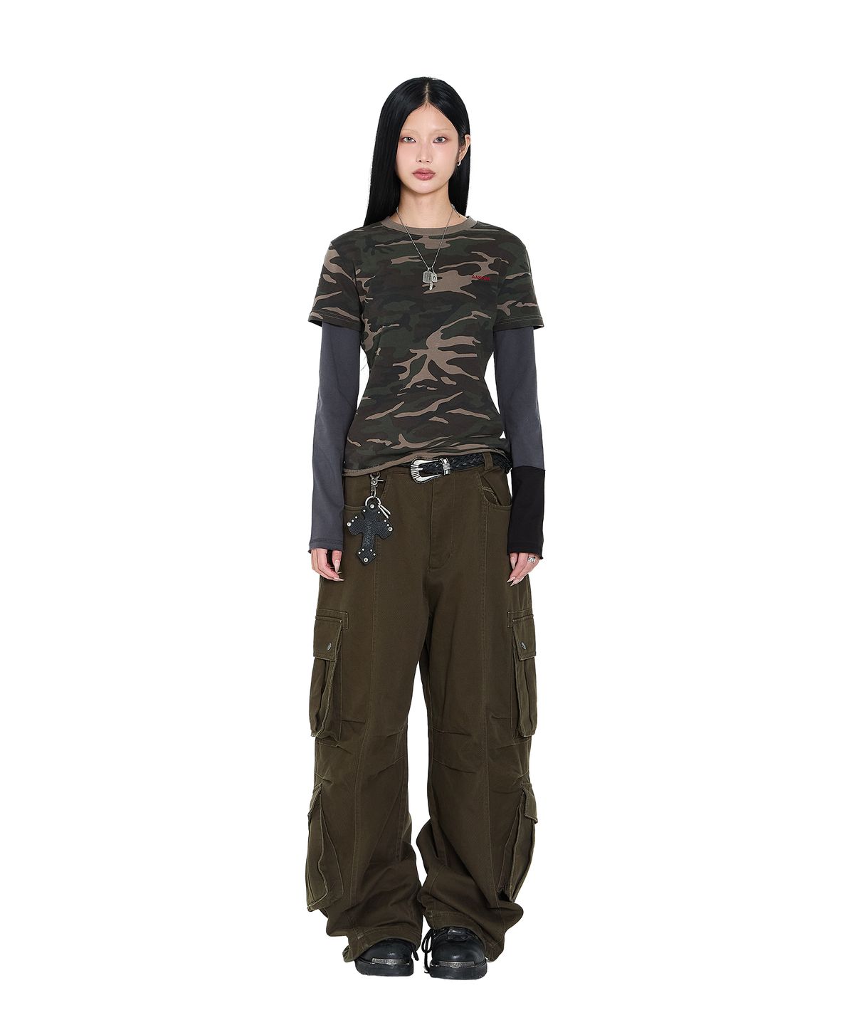 아캄(AAKAM) Camouflage layered Long Sleeve (Khaki)