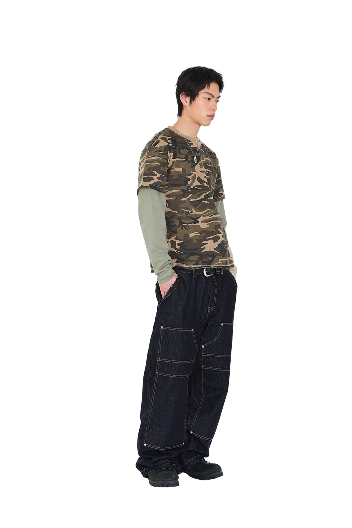 아캄(AAKAM) Camouflage layered Long Sleeve (Brown)