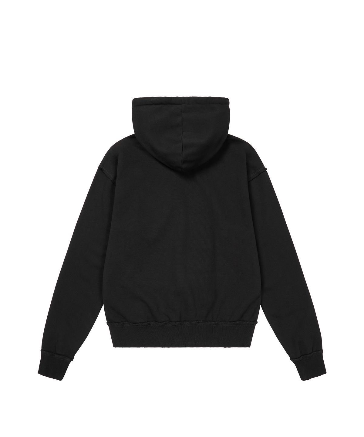 아캄(AAKAM) Eyelet Damaged Zip-Up Hoodie (Black)