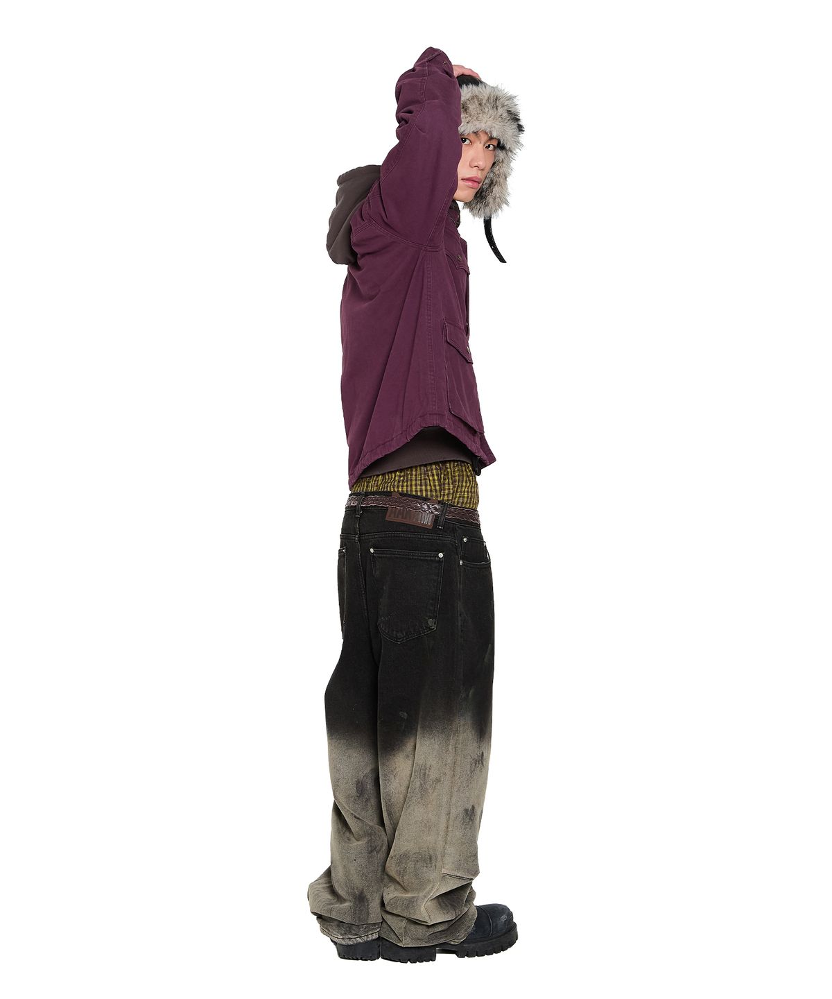 아캄(AAKAM) 4-Pocket Collar Work Jacket (Purple)