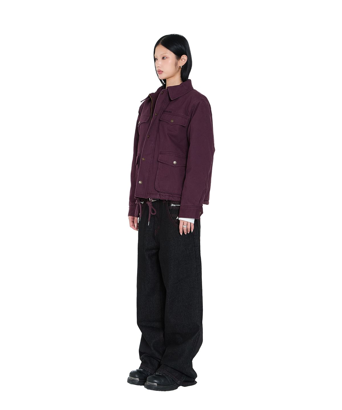 아캄(AAKAM) 4-Pocket Collar Work Jacket (Purple)