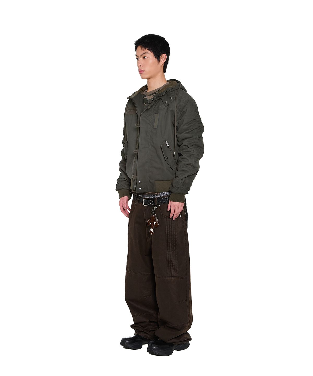 아캄(AAKAM) Button Placket Cotton Ma-1 Jacket (Khaki)