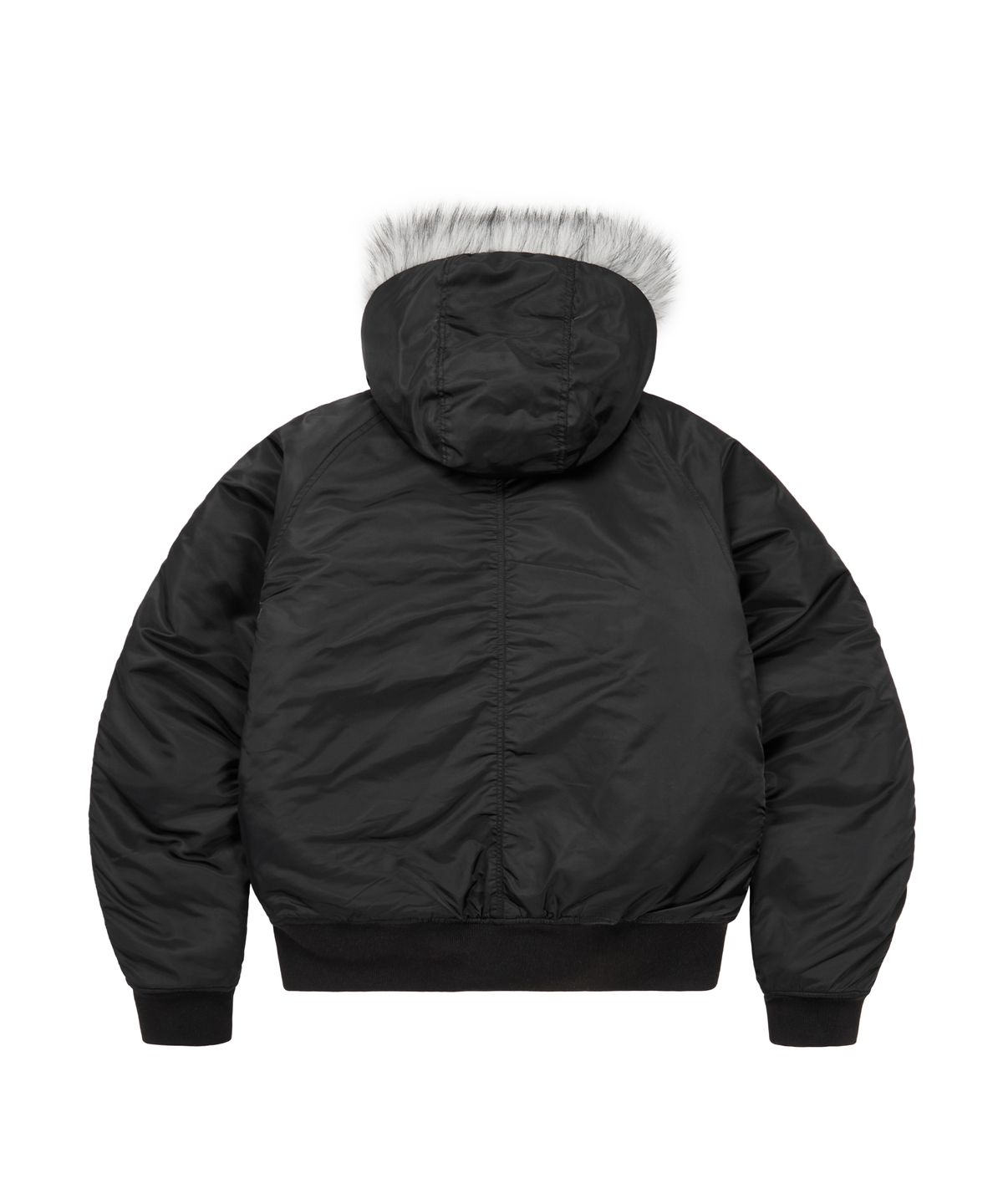 아캄(AAKAM) Hooded Fur MA-1 Jacket (Black)