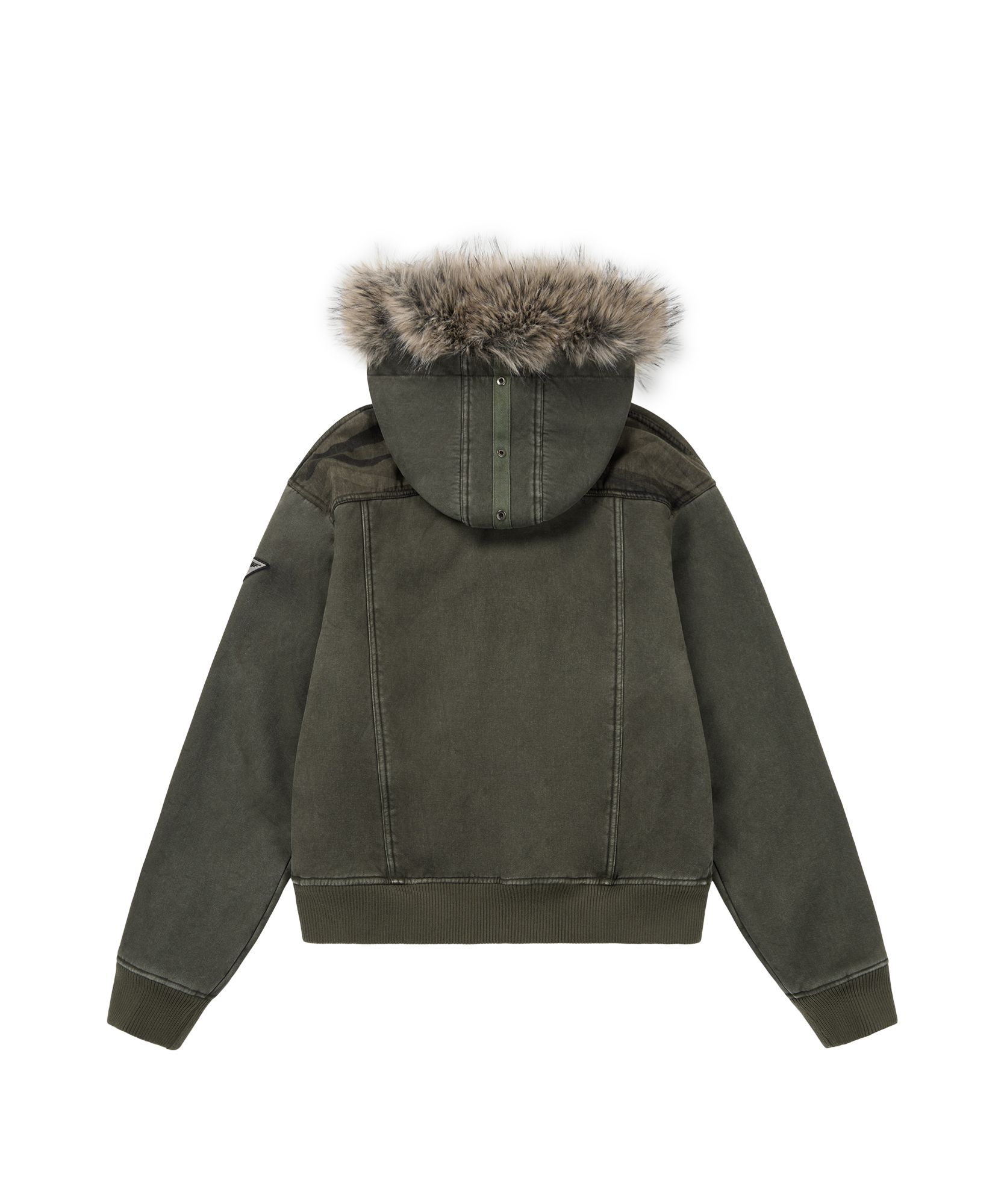 MUSINSA公式 | AAKAM Fur Camo Contrast Jacket (Khaki)