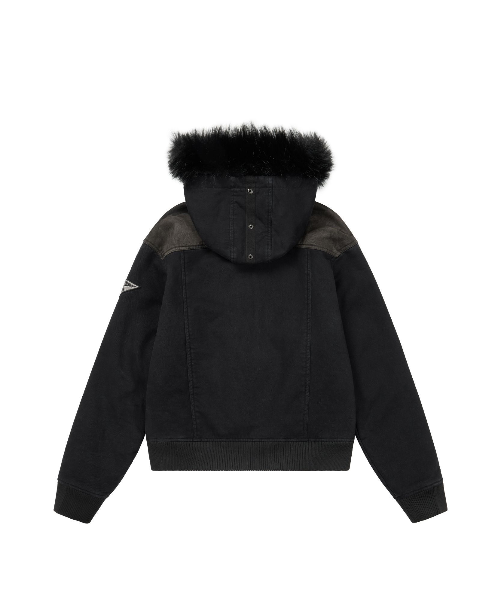 MUSINSA公式 | AAKAM Fur Camo Contrast Jacket (Black)