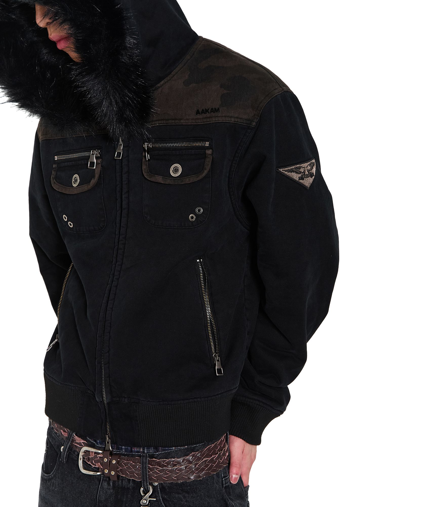 아캄(AAKAM) Fur Camo Contrast Jacket (Black) - 사이즈 & 후기 | 무신사