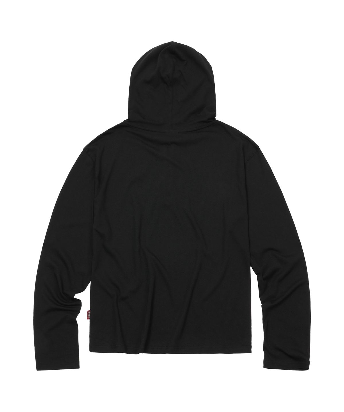 에스이에스티(S'EST) Henley Hoodie Long Sleeve Black