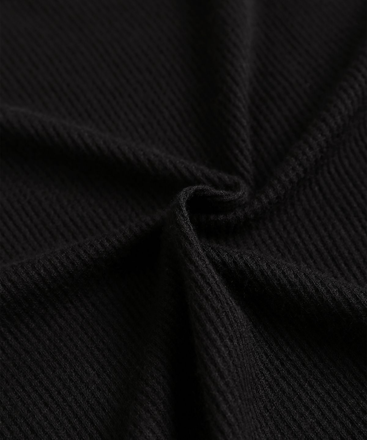 미나수(MENASOO) Wool High Neck Waffle Hoodie_Black