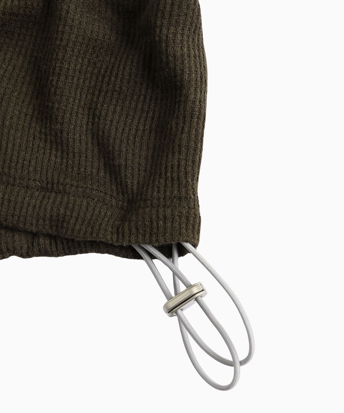미나수(MENASOO) Wool High Neck Waffle Hoodie_Brown