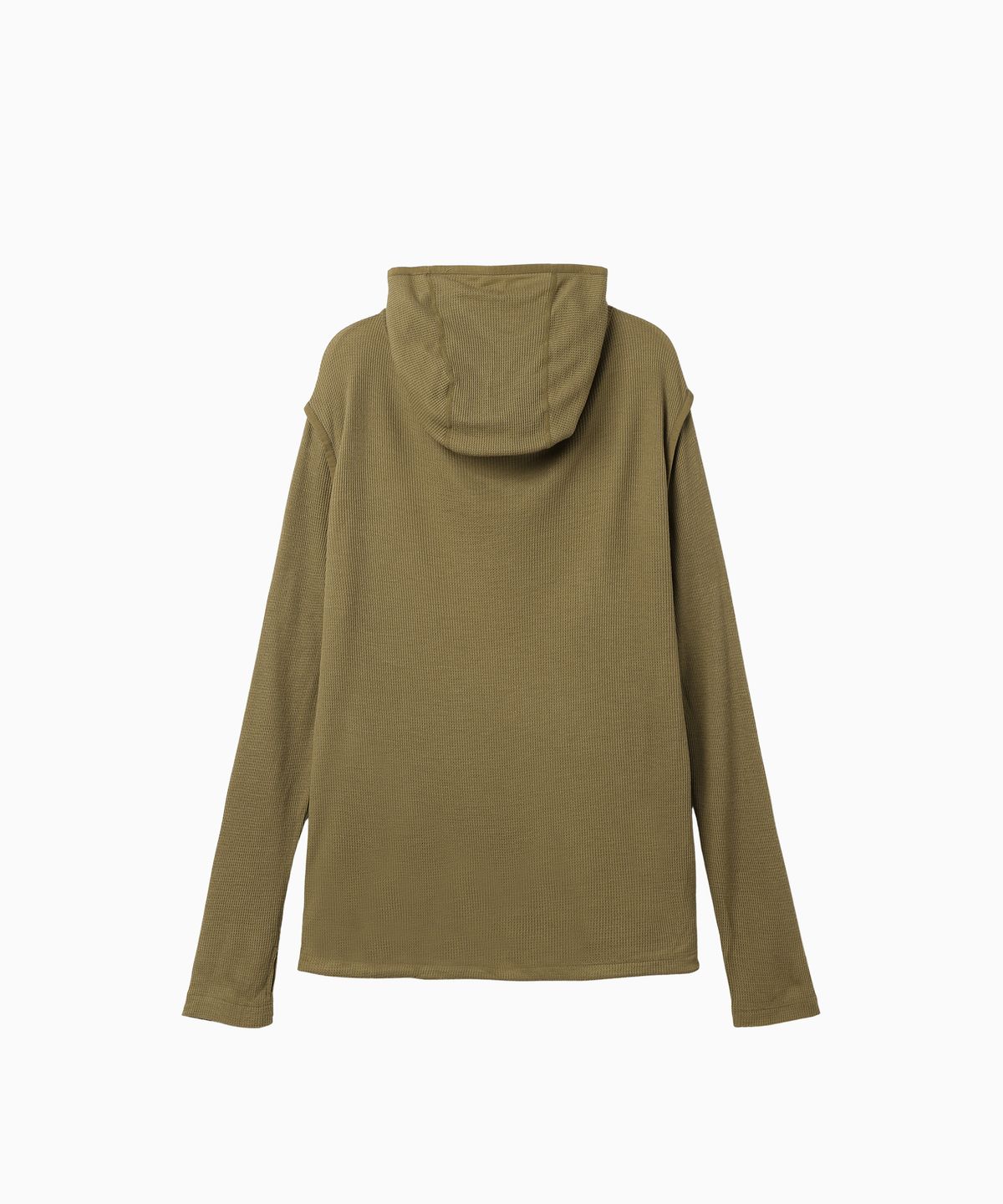 미나수(MENASOO) Wool High Neck Waffle Hoodie_Sand Beige