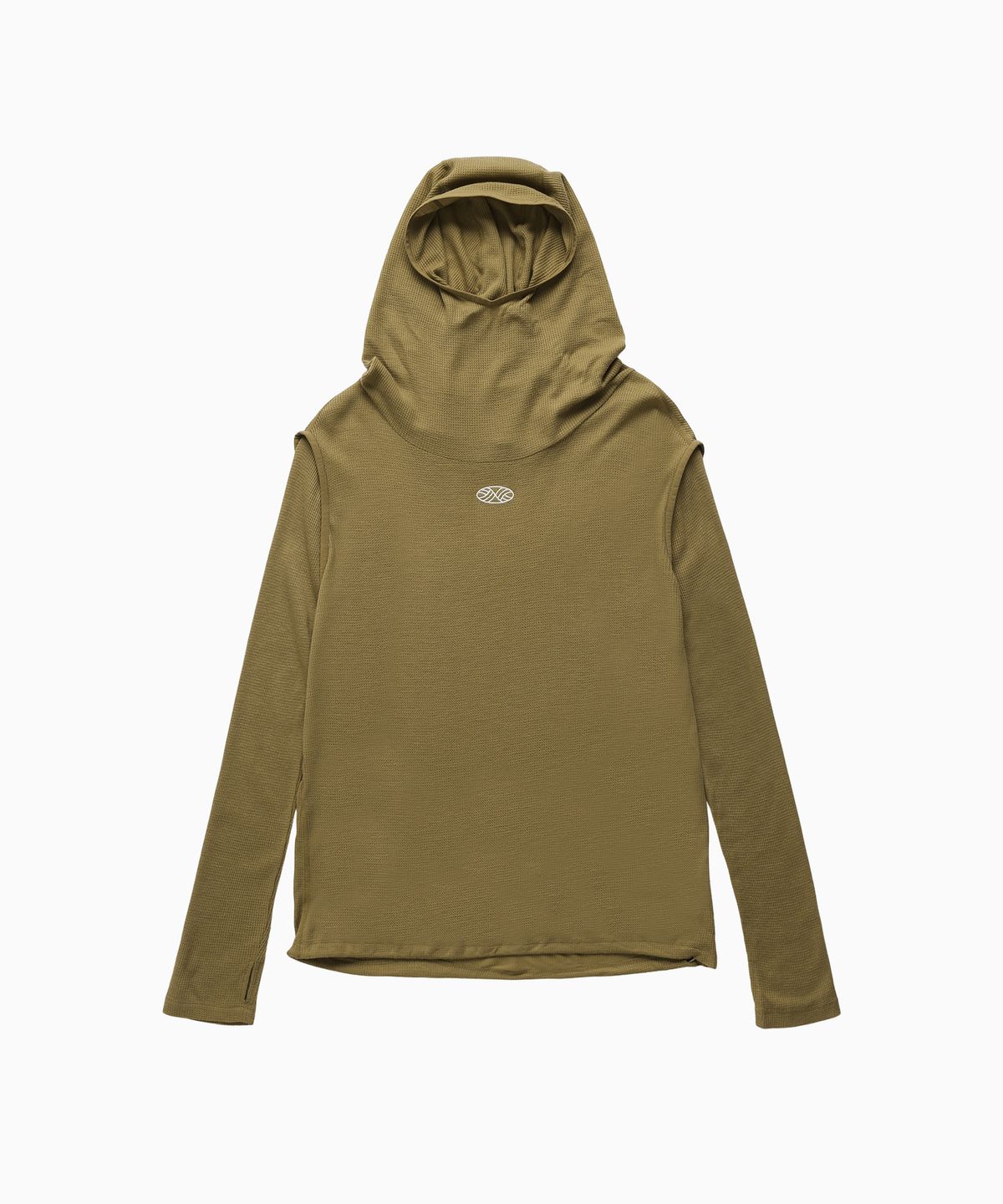 미나수(MENASOO) Wool High Neck Waffle Hoodie_Sand Beige