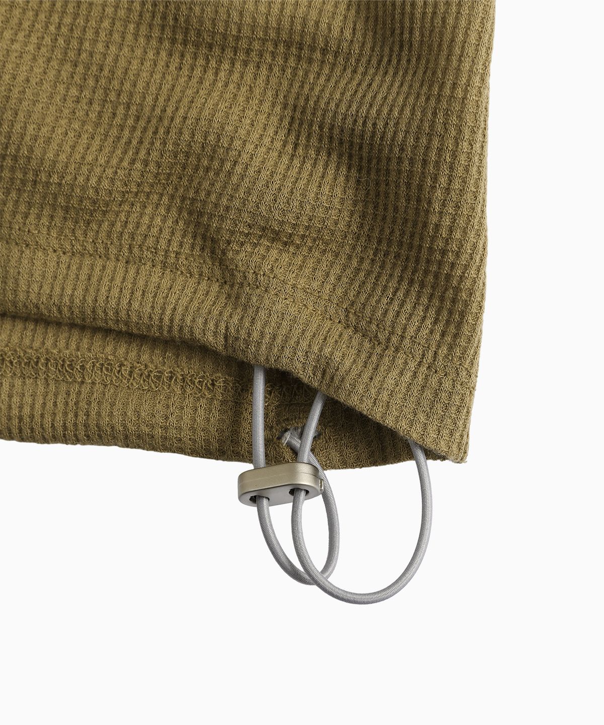 미나수(MENASOO) Wool High Neck Waffle Hoodie_Sand Beige