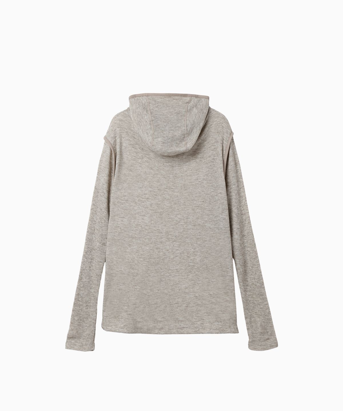 미나수(MENASOO) Wool High Neck Waffle Hoodie_Oatmeal