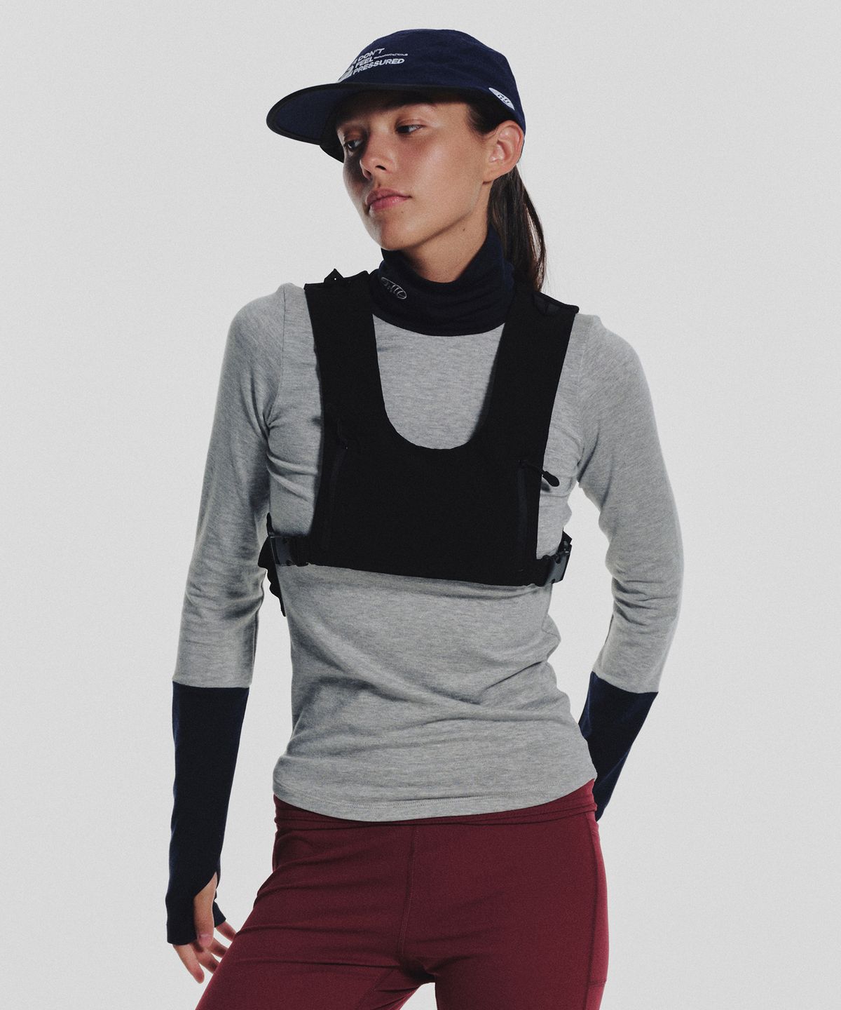 미나수(MENASOO) Track Warmer Color Turtleneck T Shirt_Melange Gray