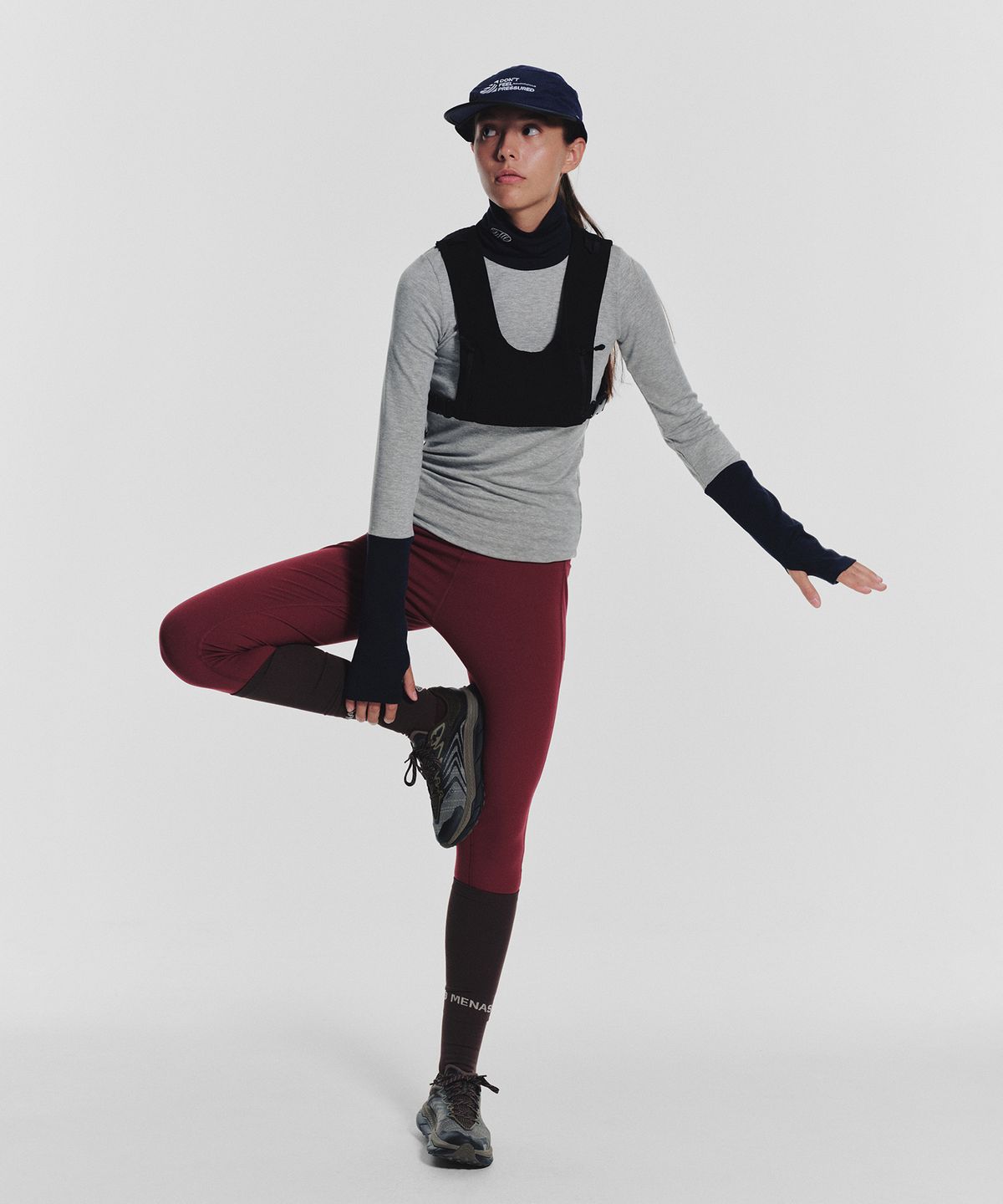 미나수(MENASOO) Track Warmer Color Turtleneck T Shirt_Melange Gray