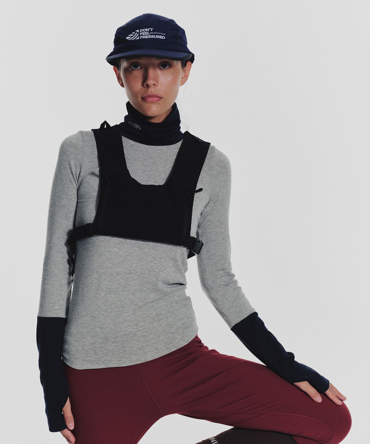 미나수(MENASOO) Track Warmer Color Turtleneck T Shirt_Melange Gray
