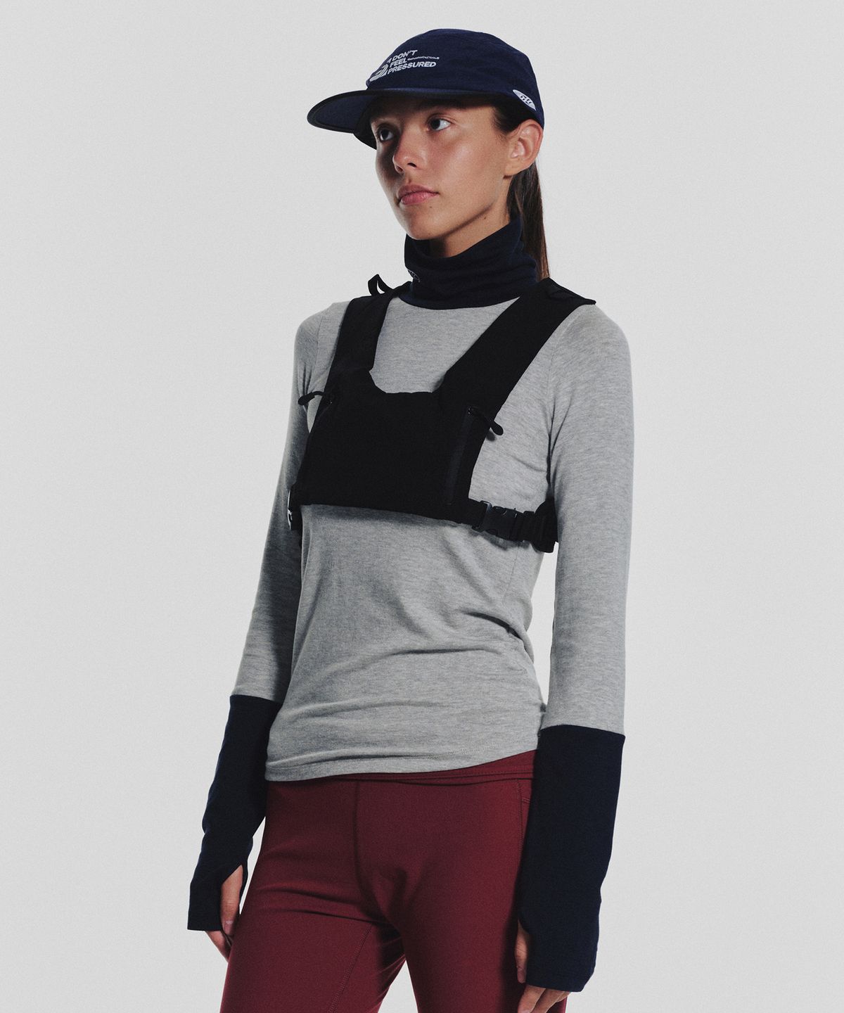 미나수(MENASOO) Track Warmer Color Turtleneck T Shirt_Melange Gray