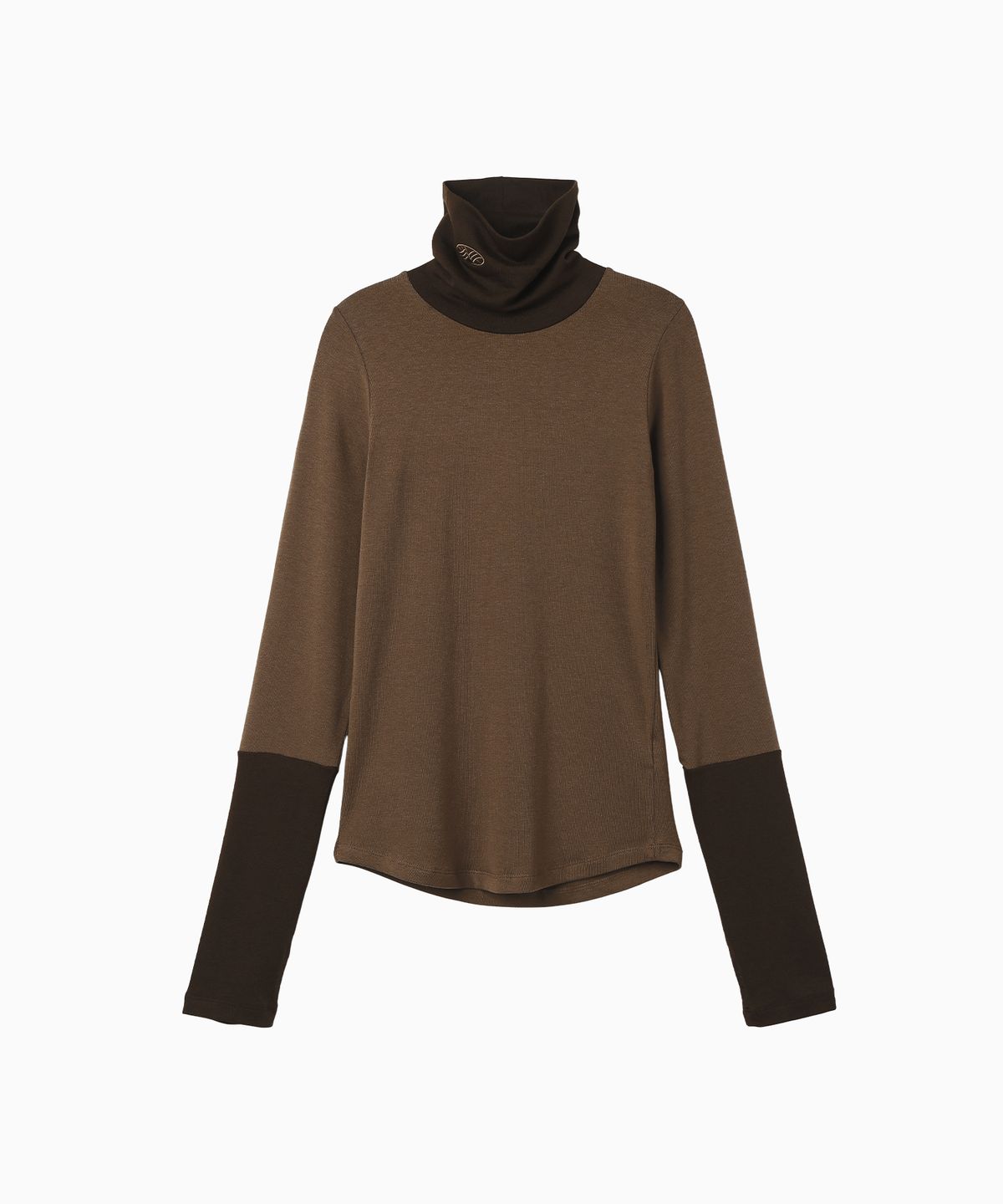 미나수(MENASOO) Track Warmer Color Turtleneck T Shirt_Brown